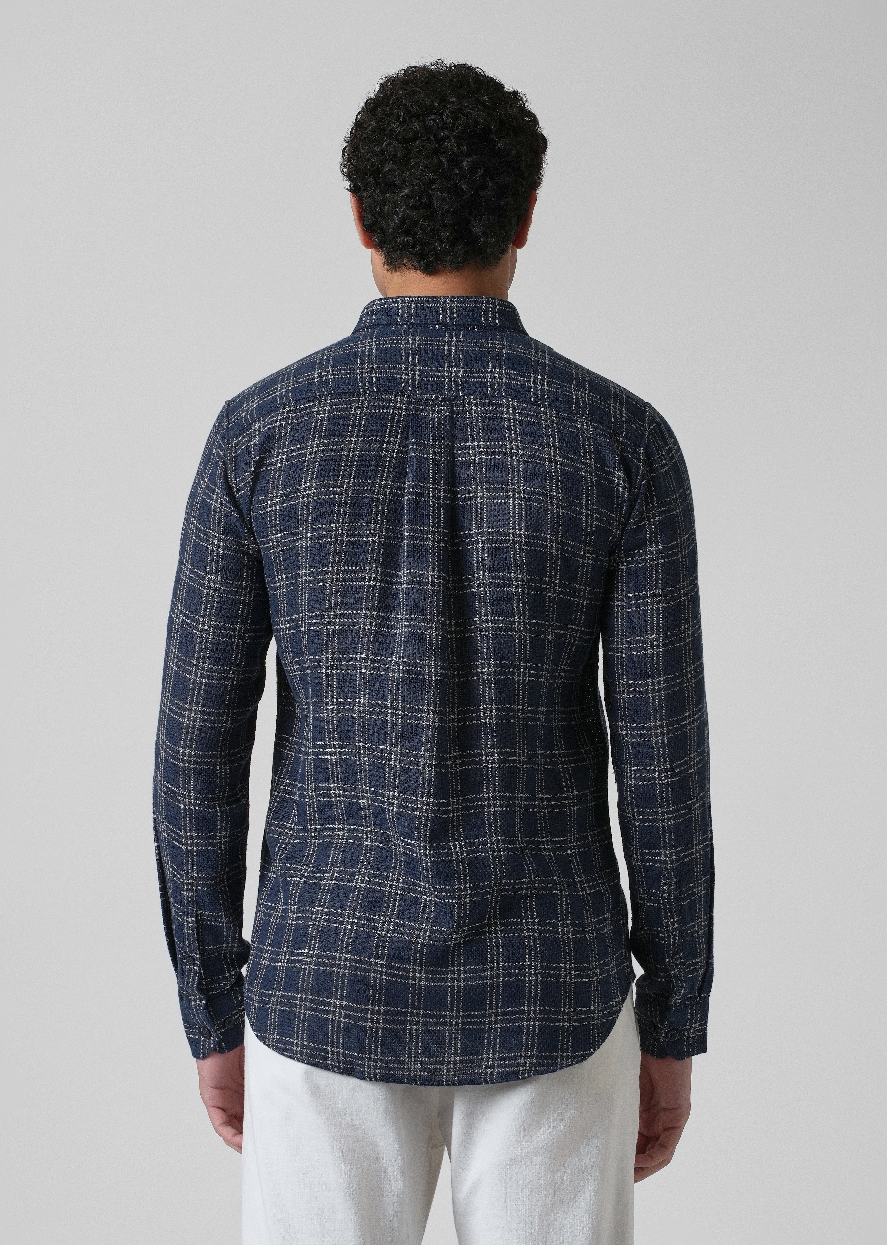 Melange Blue Cannon Check Shirt