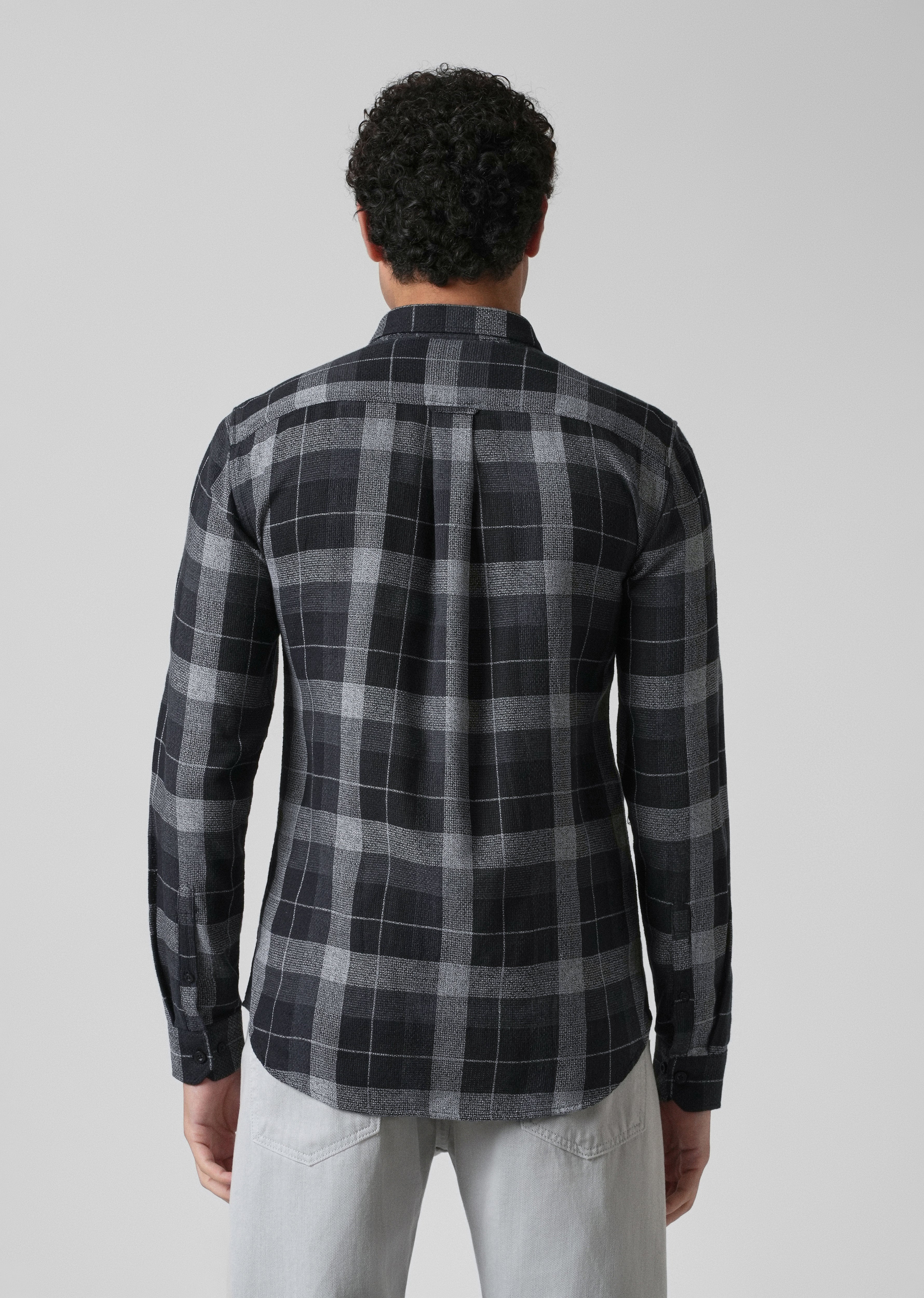 Melange Boldsquare Black Check Shirt