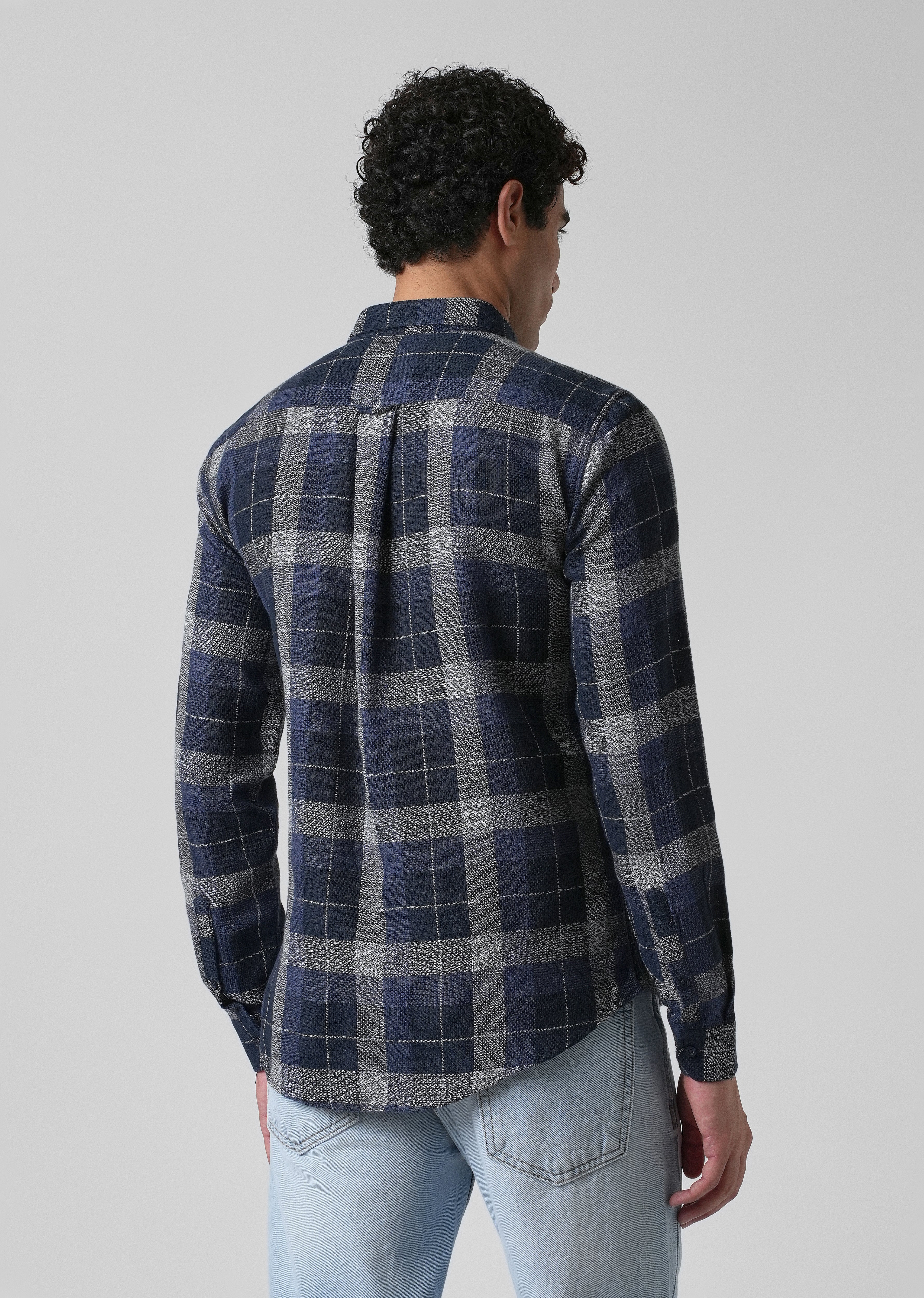 Melange Boldsquare Blue Check Shirt