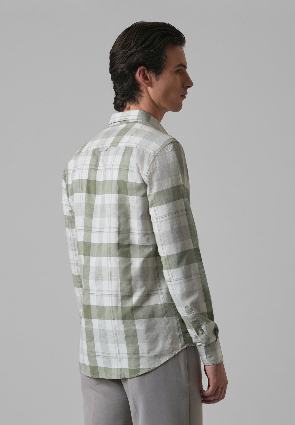 Melange Fern Green Check Shirt