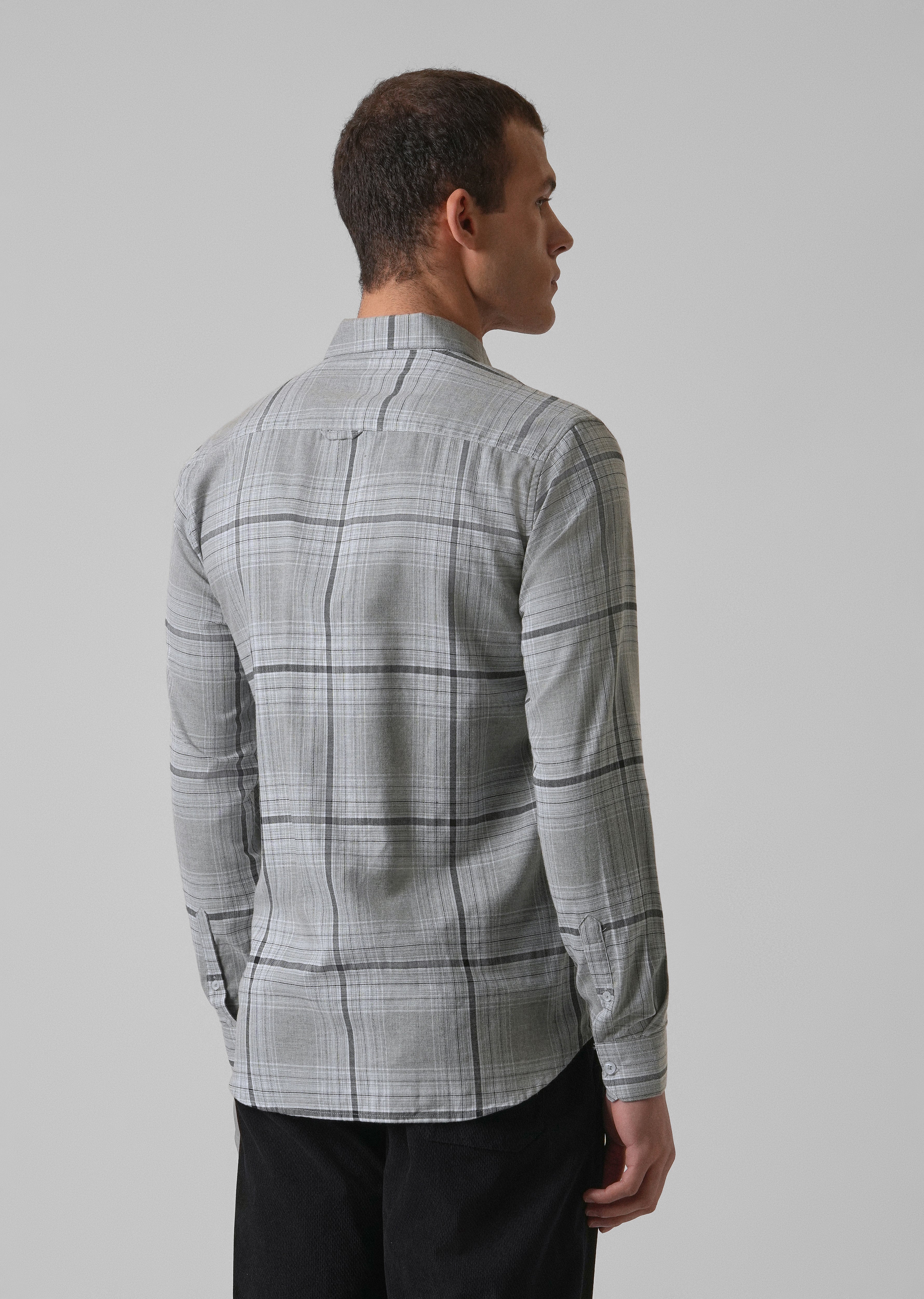 Melange Glacier Grey Check Shirt