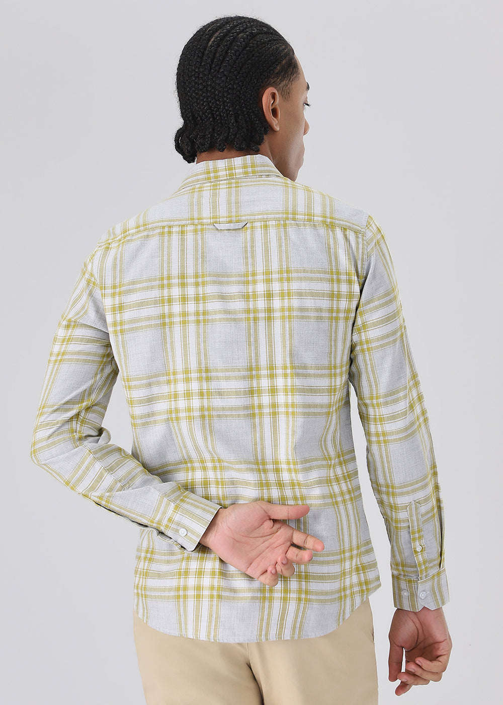 Melange Lime Green Check Shirt