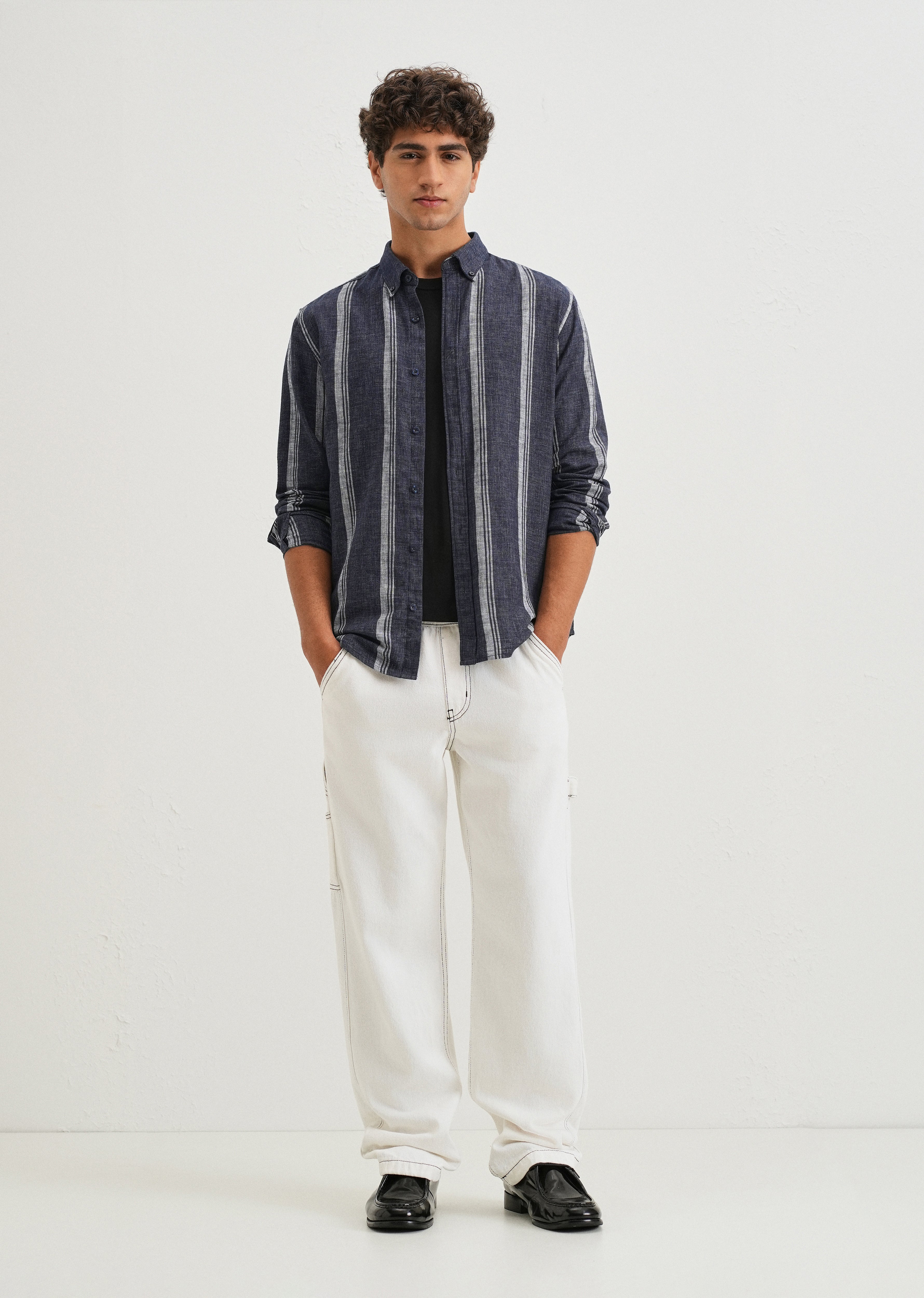 Melange Triadic Blue Stripe Shirt
