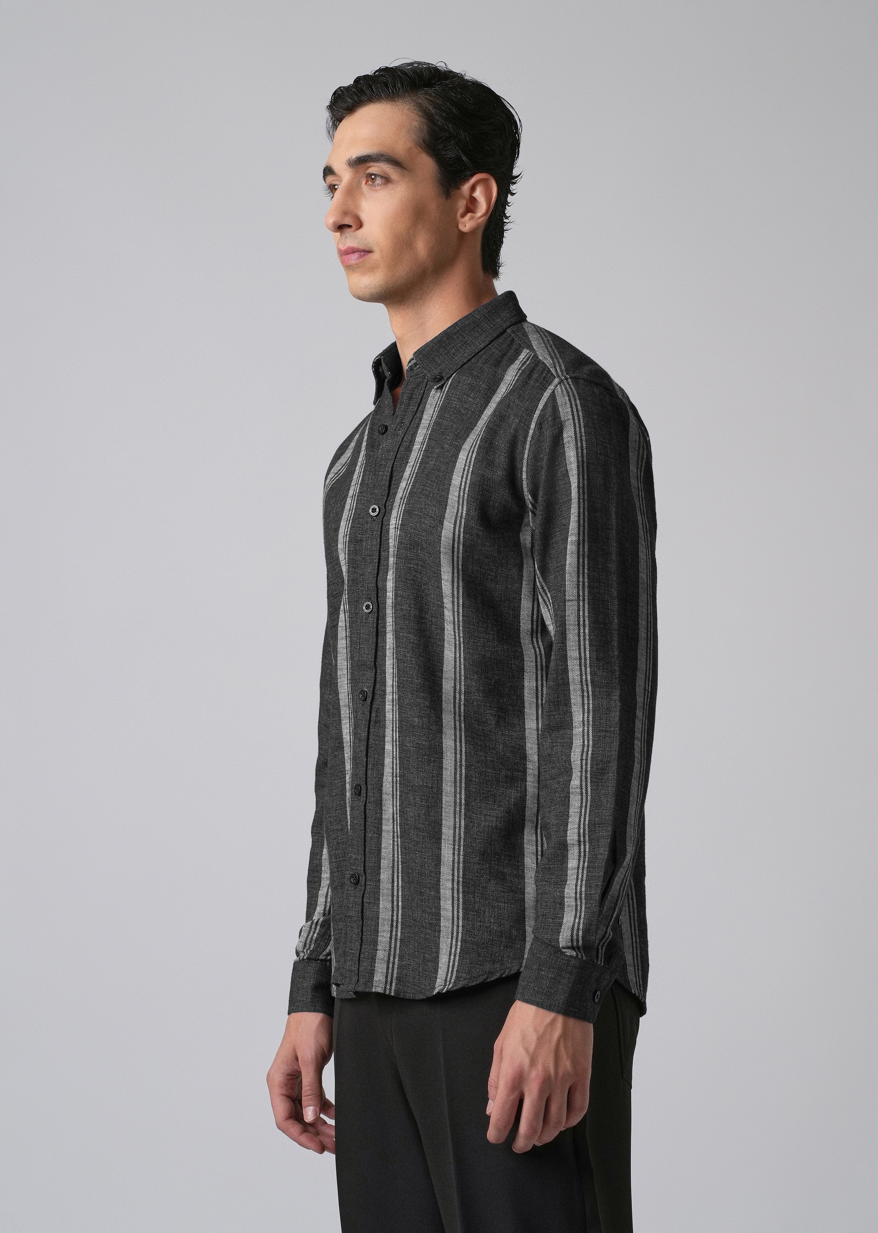 Melange Triadic Gray Stripe Shirt