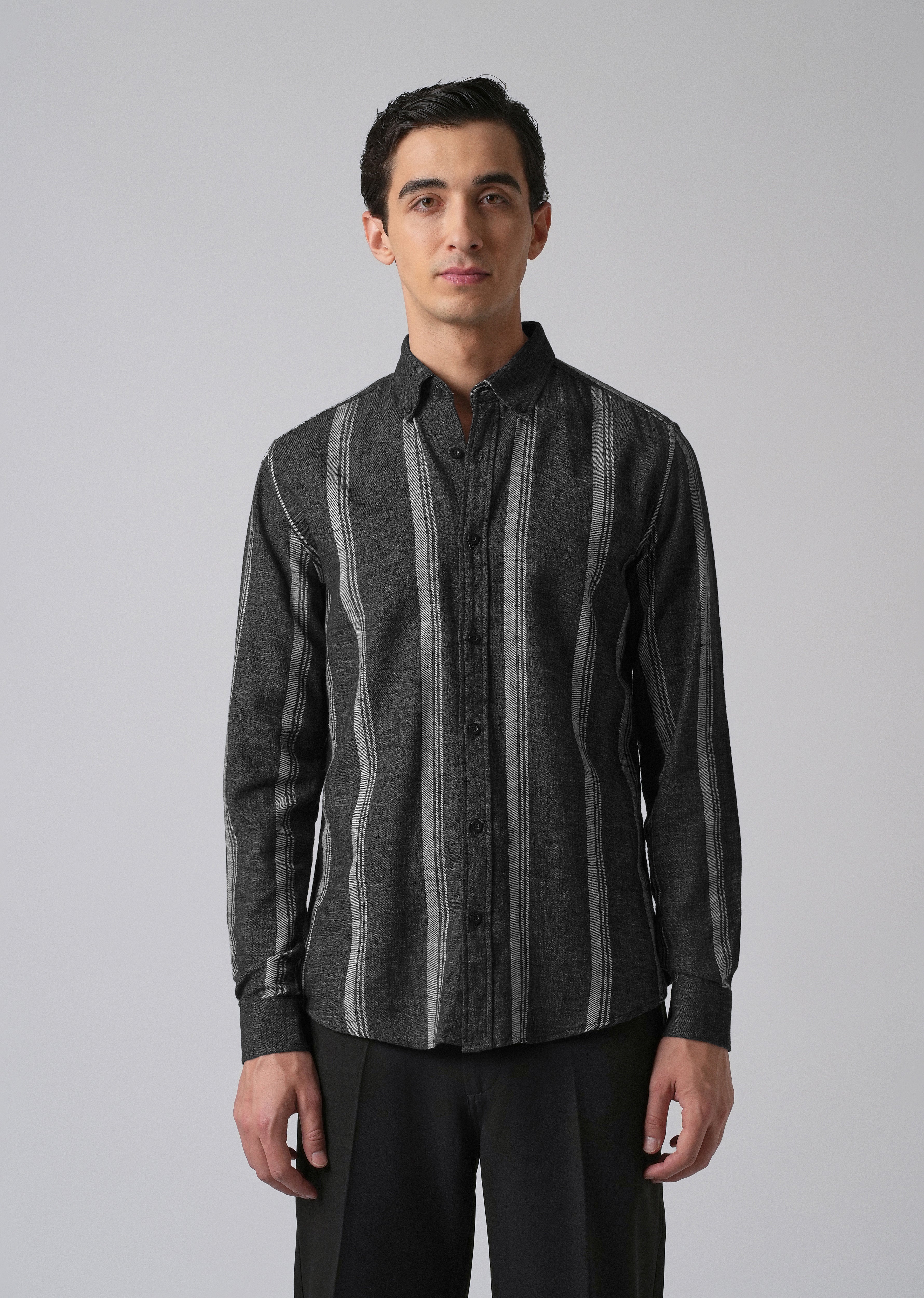 Melange Triadic Gray Stripe Shirt