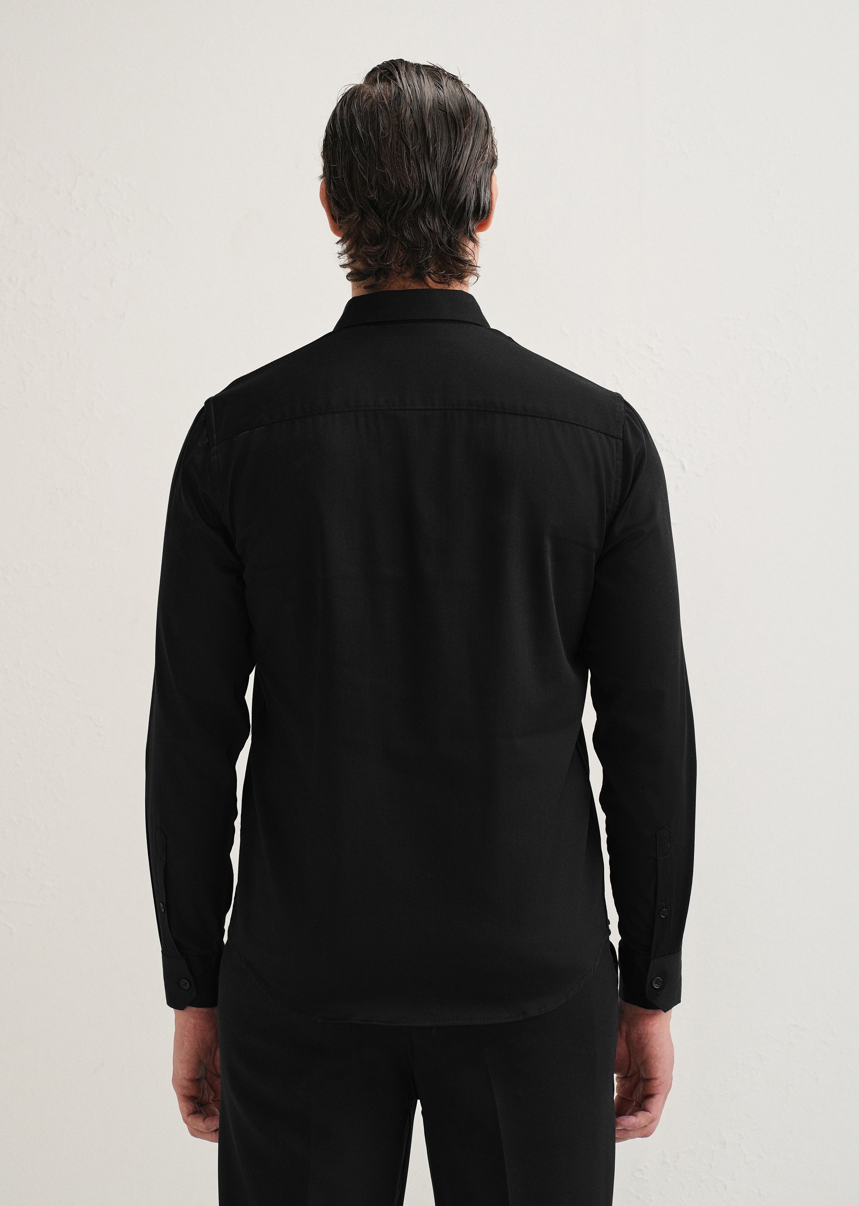 Black Metallic Butterfly Designer Shirt