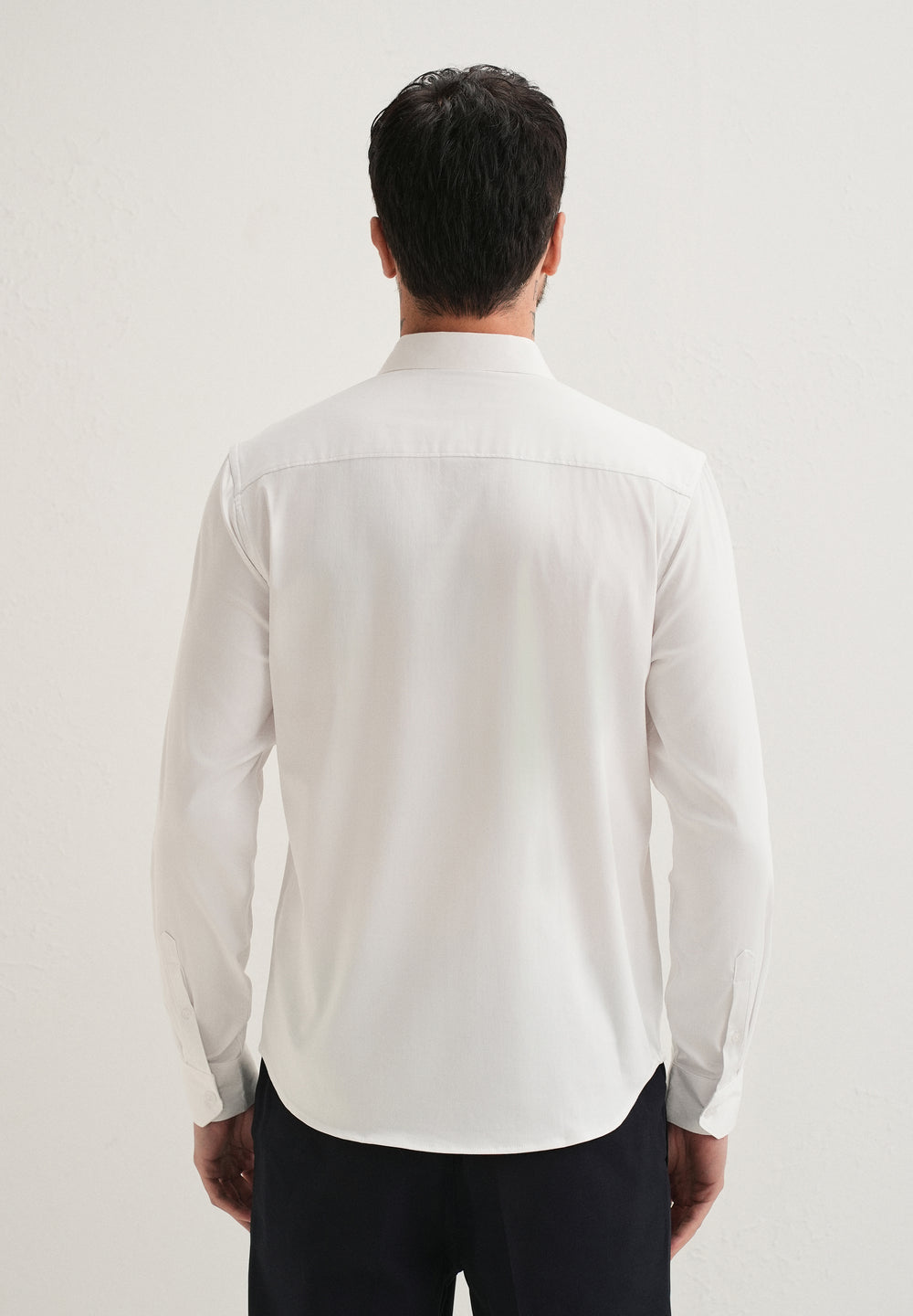 Metallic Chain Brooch White Designer Shirt