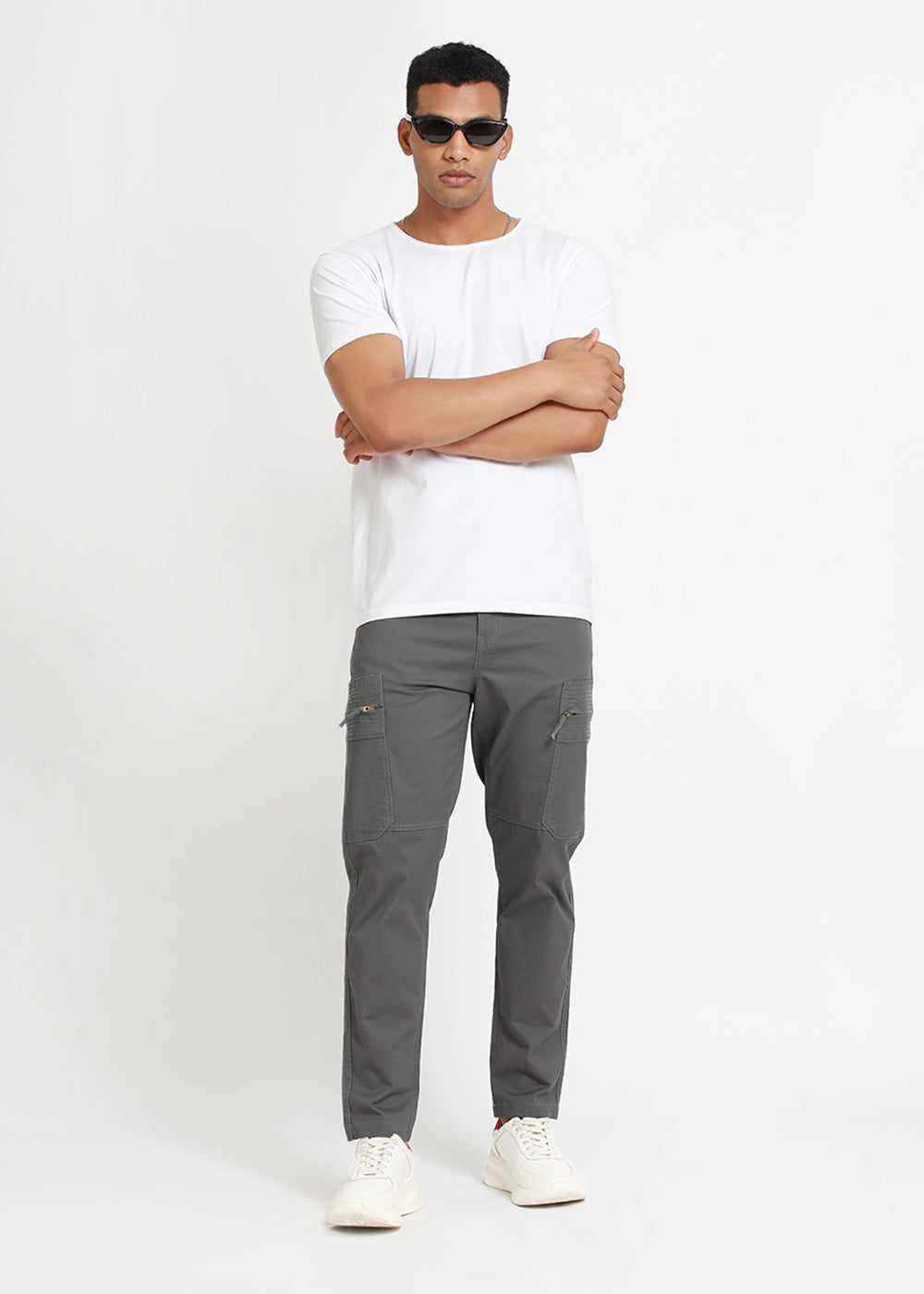 Meteor Grey Zip Cargo Pants