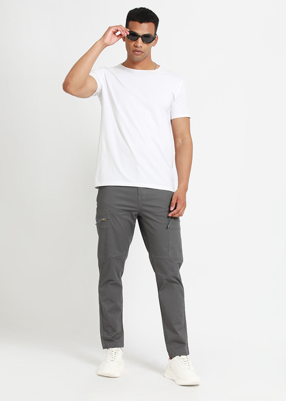 Meteor Grey Zip Cargo Pants