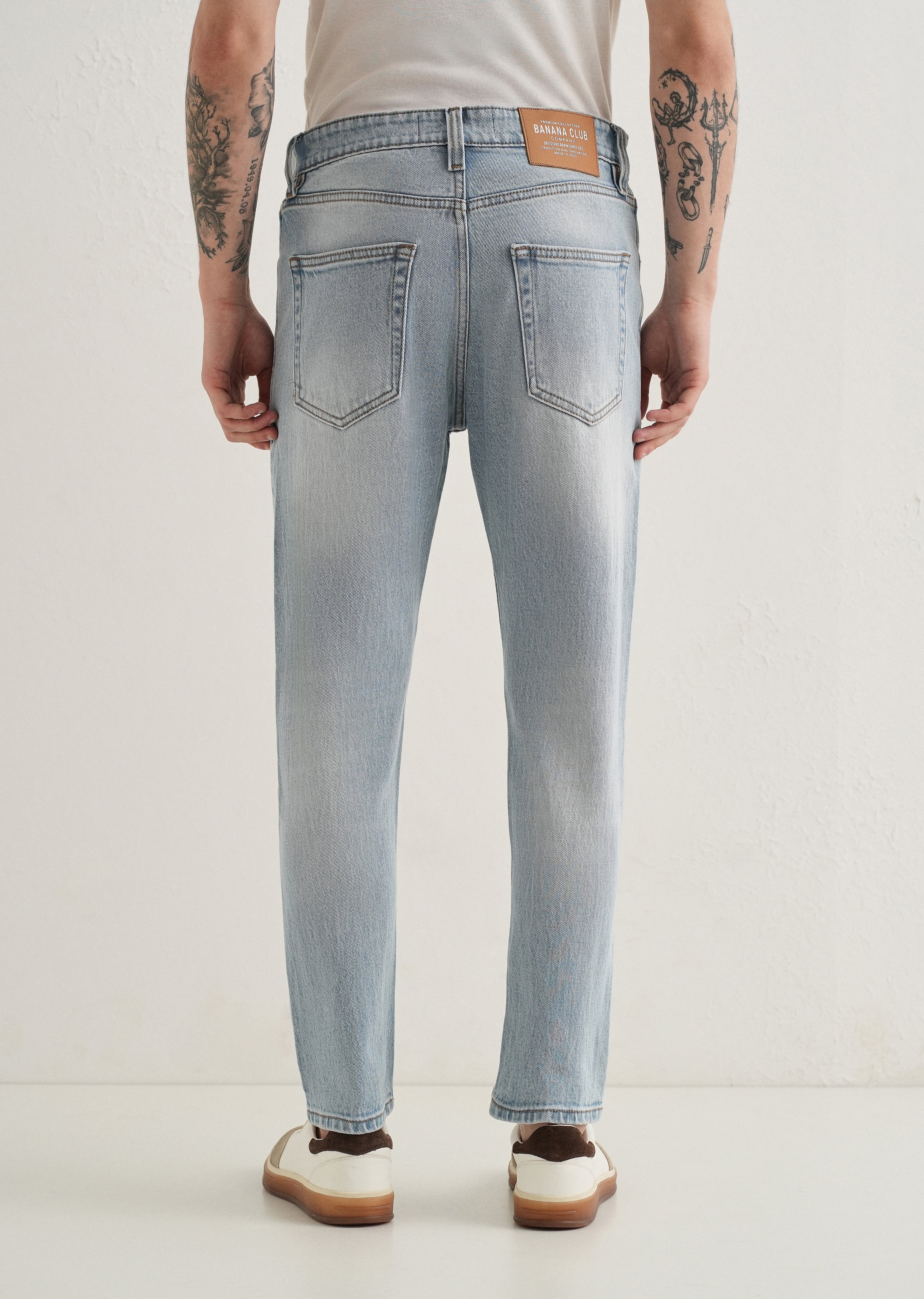 Mid Blue Straight Fit Denim