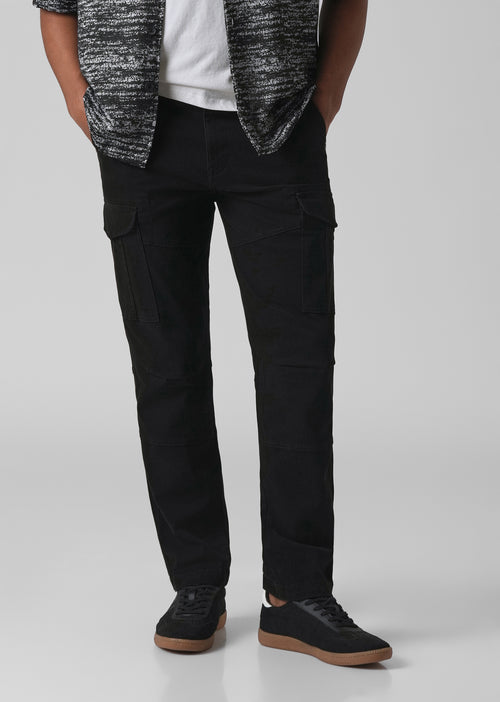 Midnight Black Regular Fit Cargo Pant