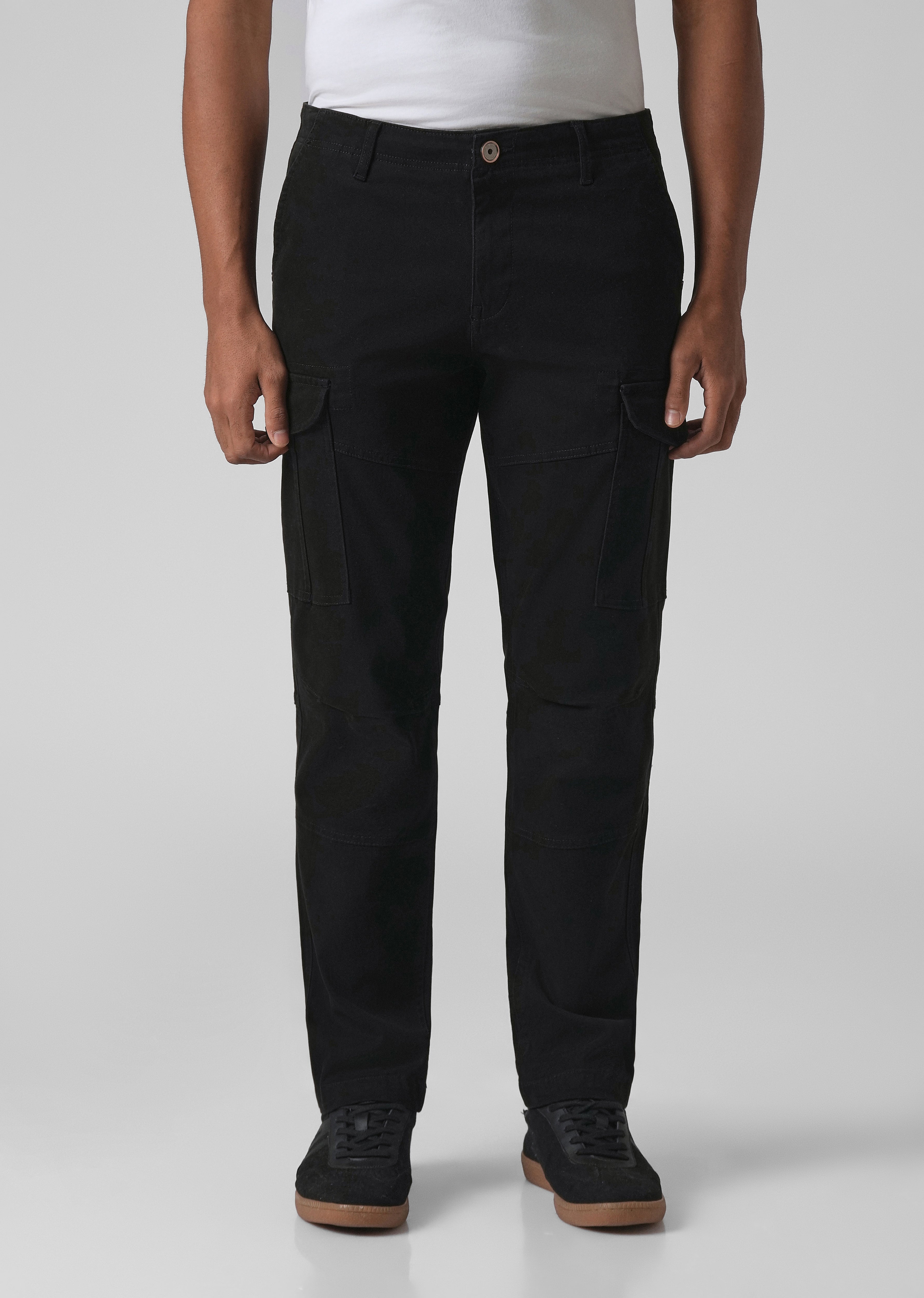 Midnight Black Regular Fit Cargo Pant
