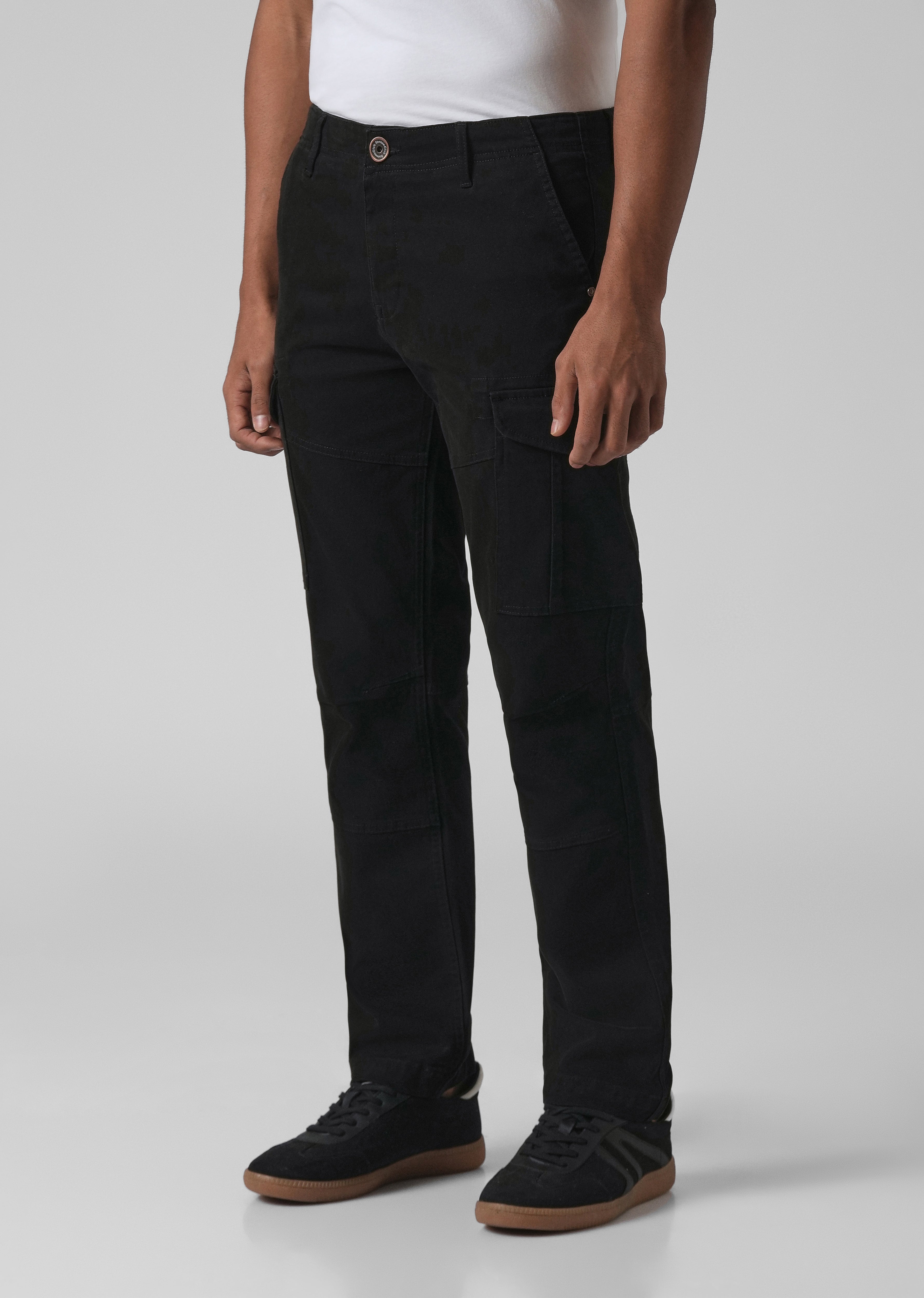 Midnight Black Regular Fit Cargo Pant