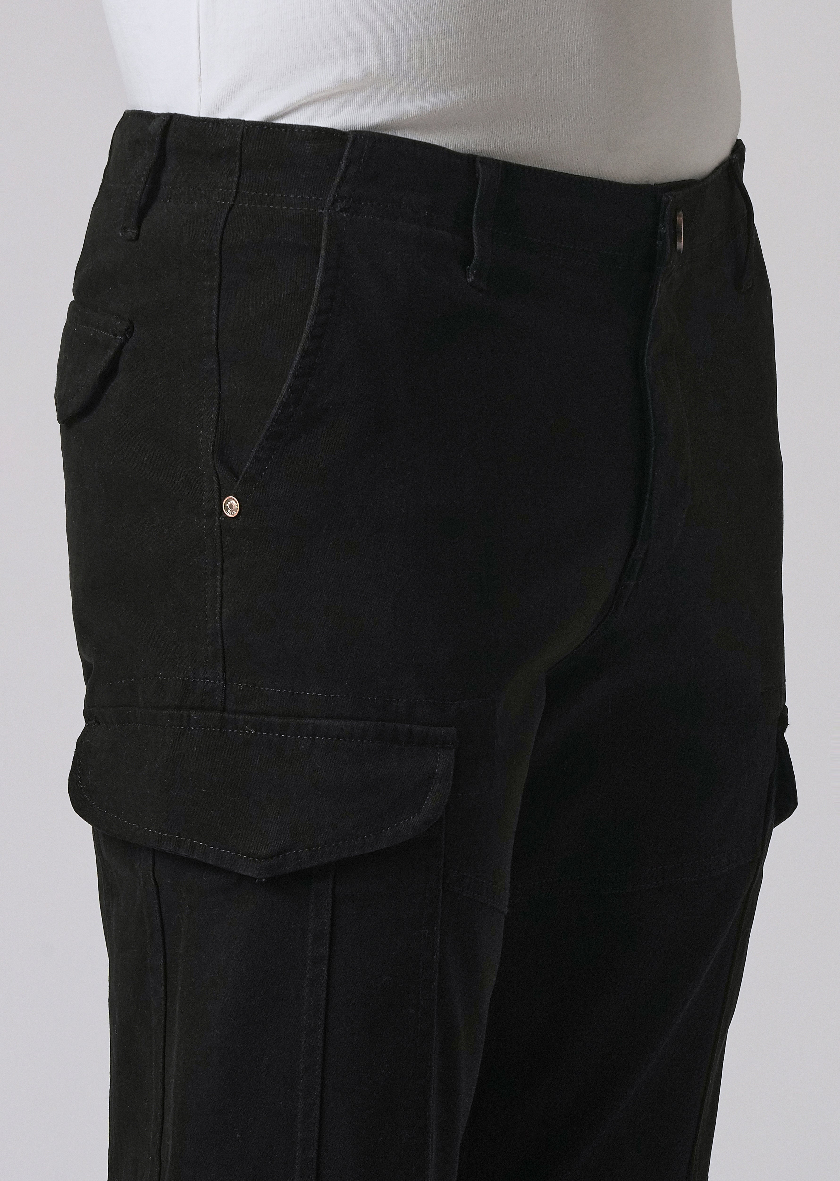 Midnight Black Regular Fit Cargo Pant
