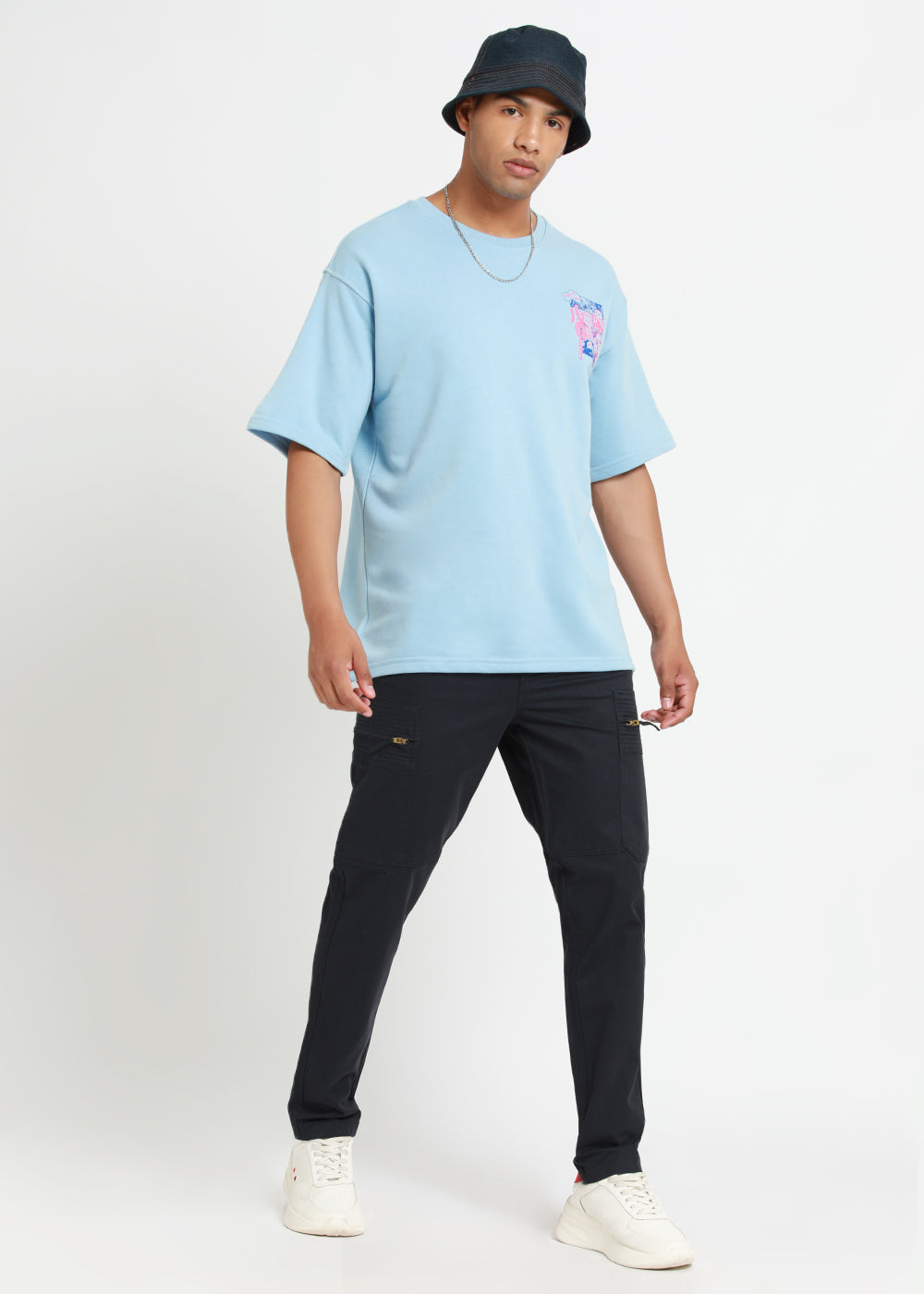 Midnight Blue Zip Cargo Pants