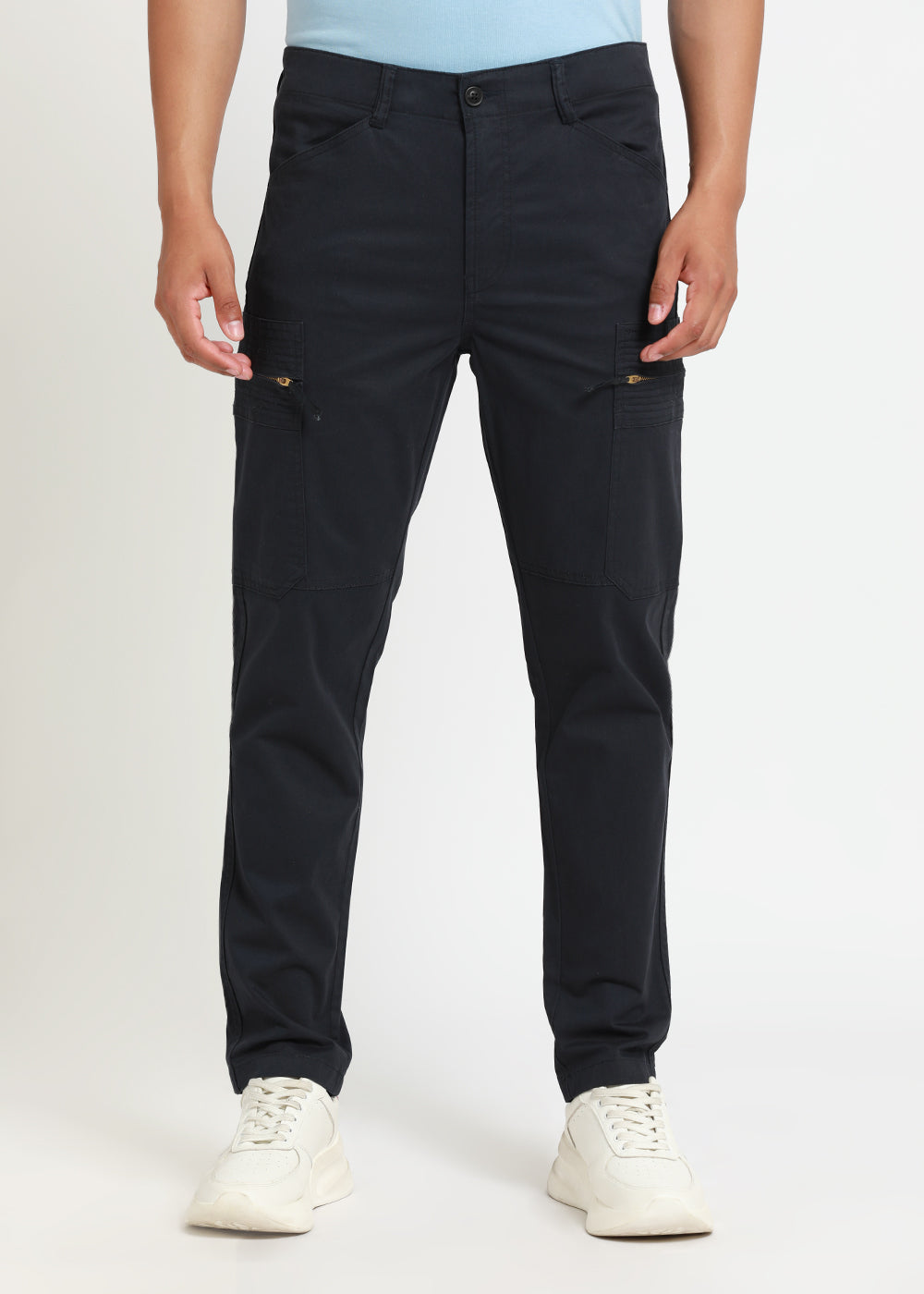Midnight Blue Zip Cargo Pants