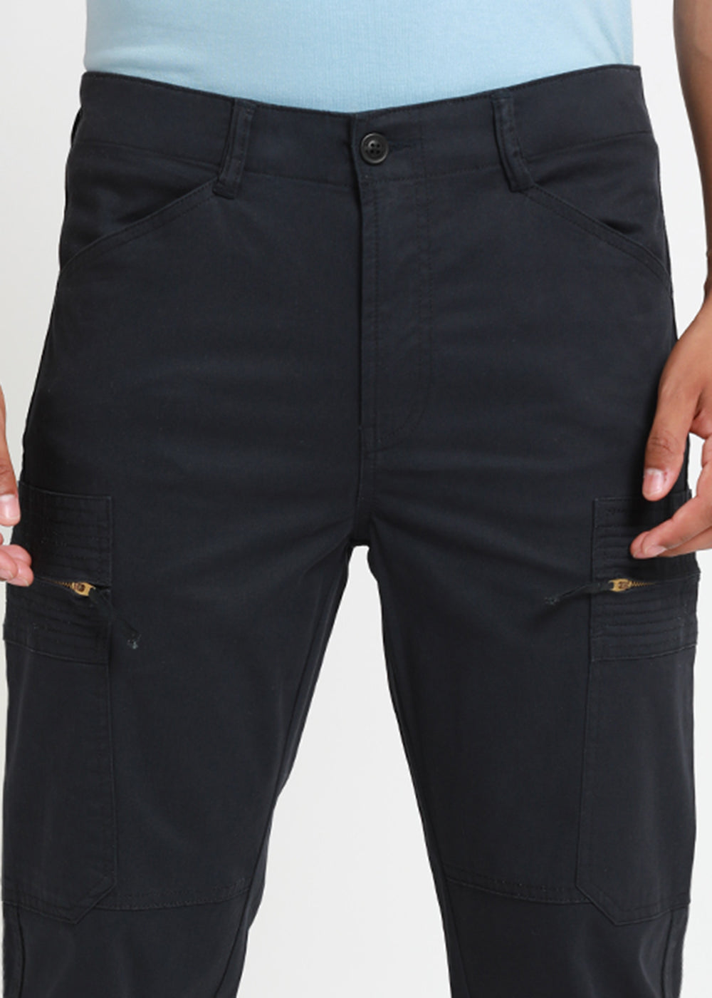 Midnight Blue Zip Cargo Pants