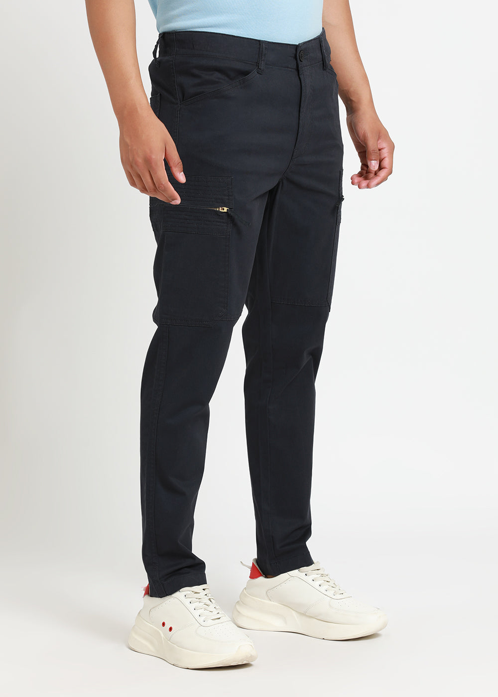 Midnight Blue Zip Cargo Pants