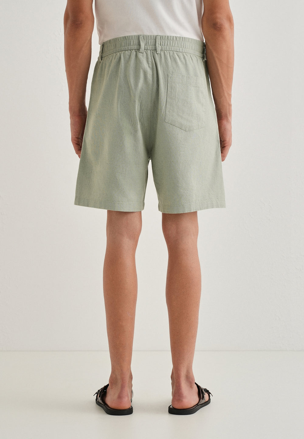 Mint Green Linen Shorts