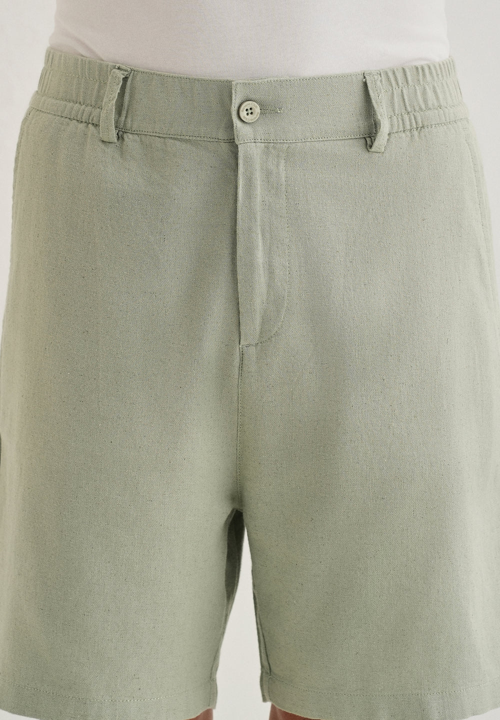 Mint Green Linen Shorts