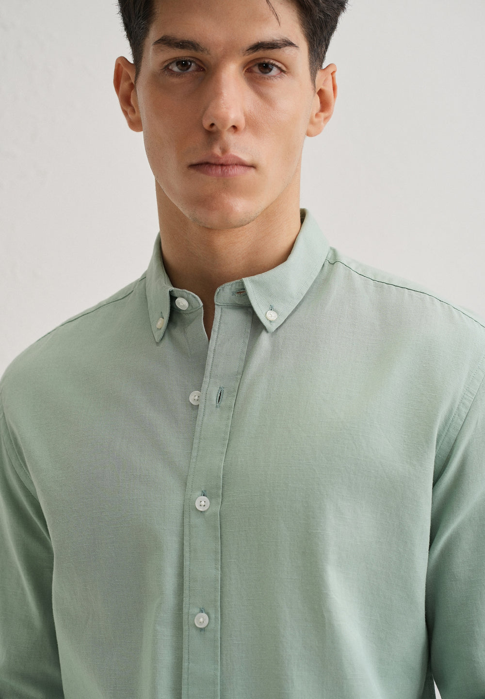Mint Leaf Cotton Linen Shirt