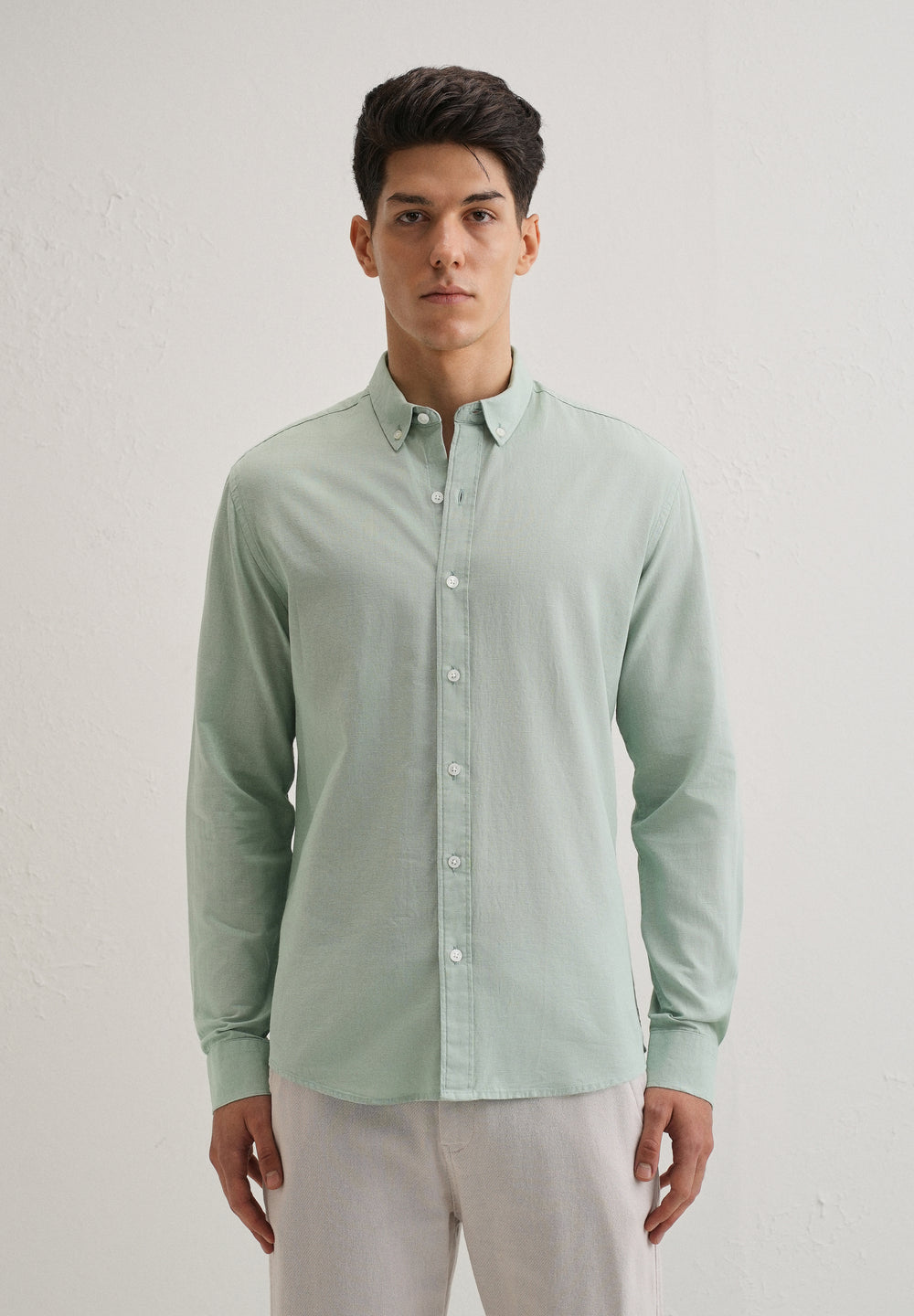 Mint Leaf Cotton Linen Shirt