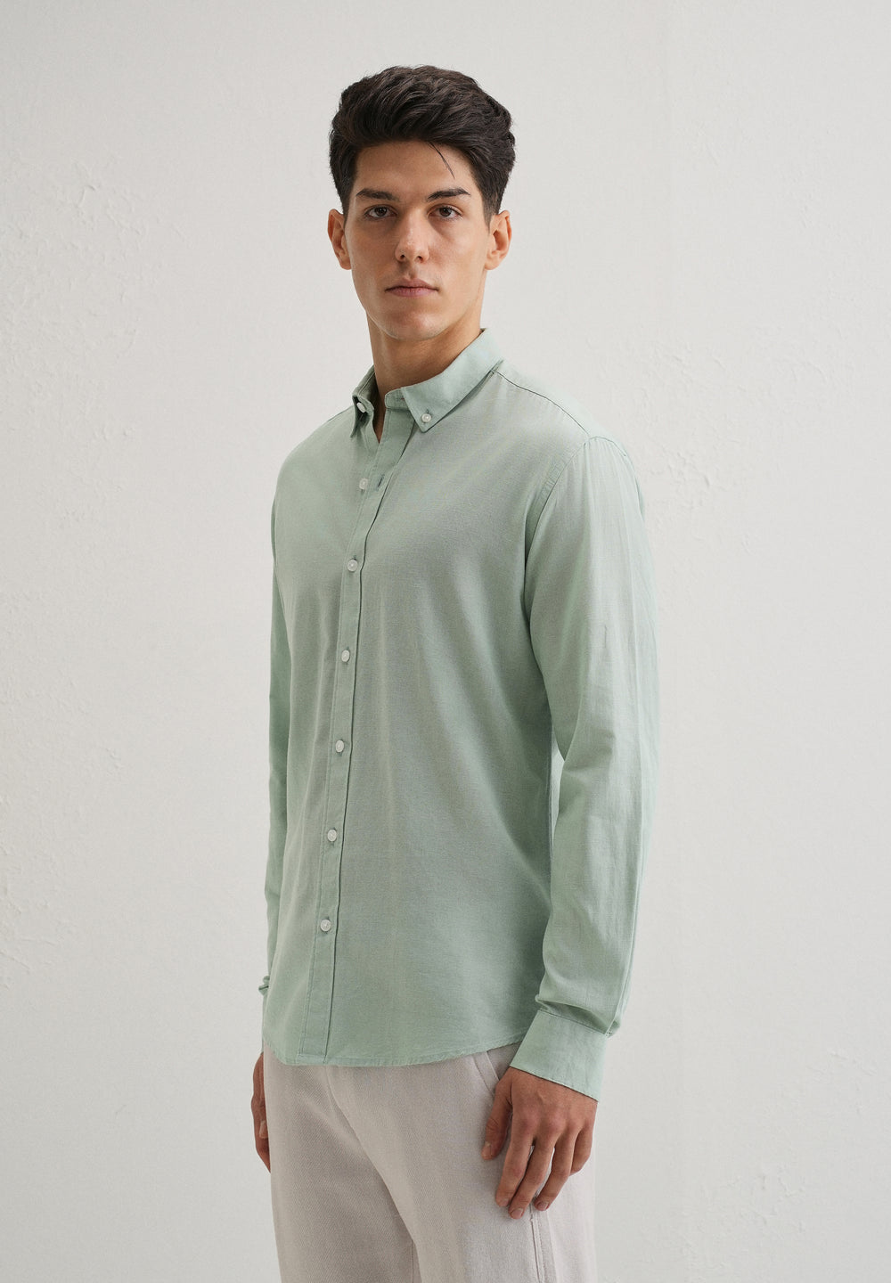 Mint Leaf Cotton Linen Shirt