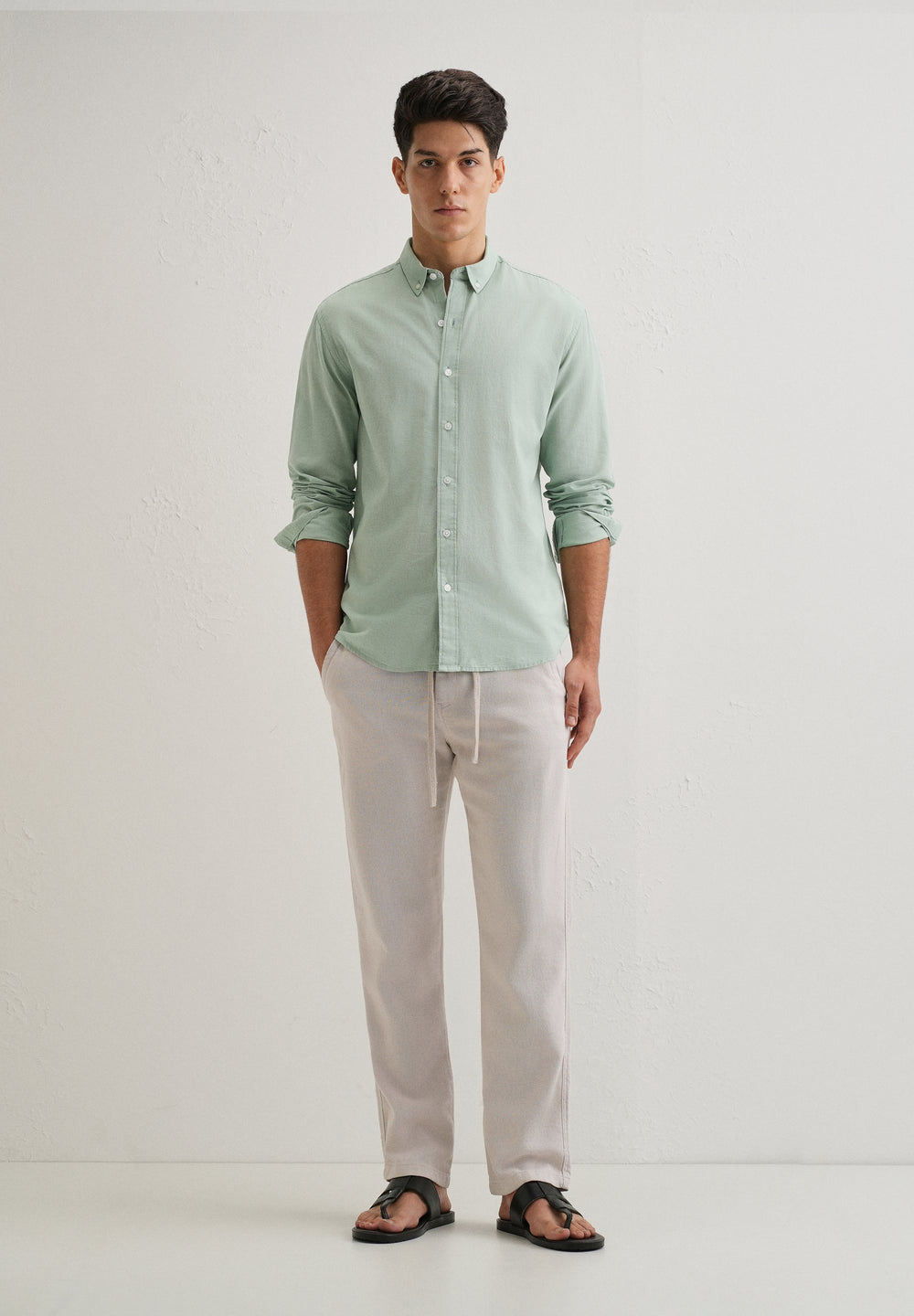 Mint Leaf Cotton Linen Shirt