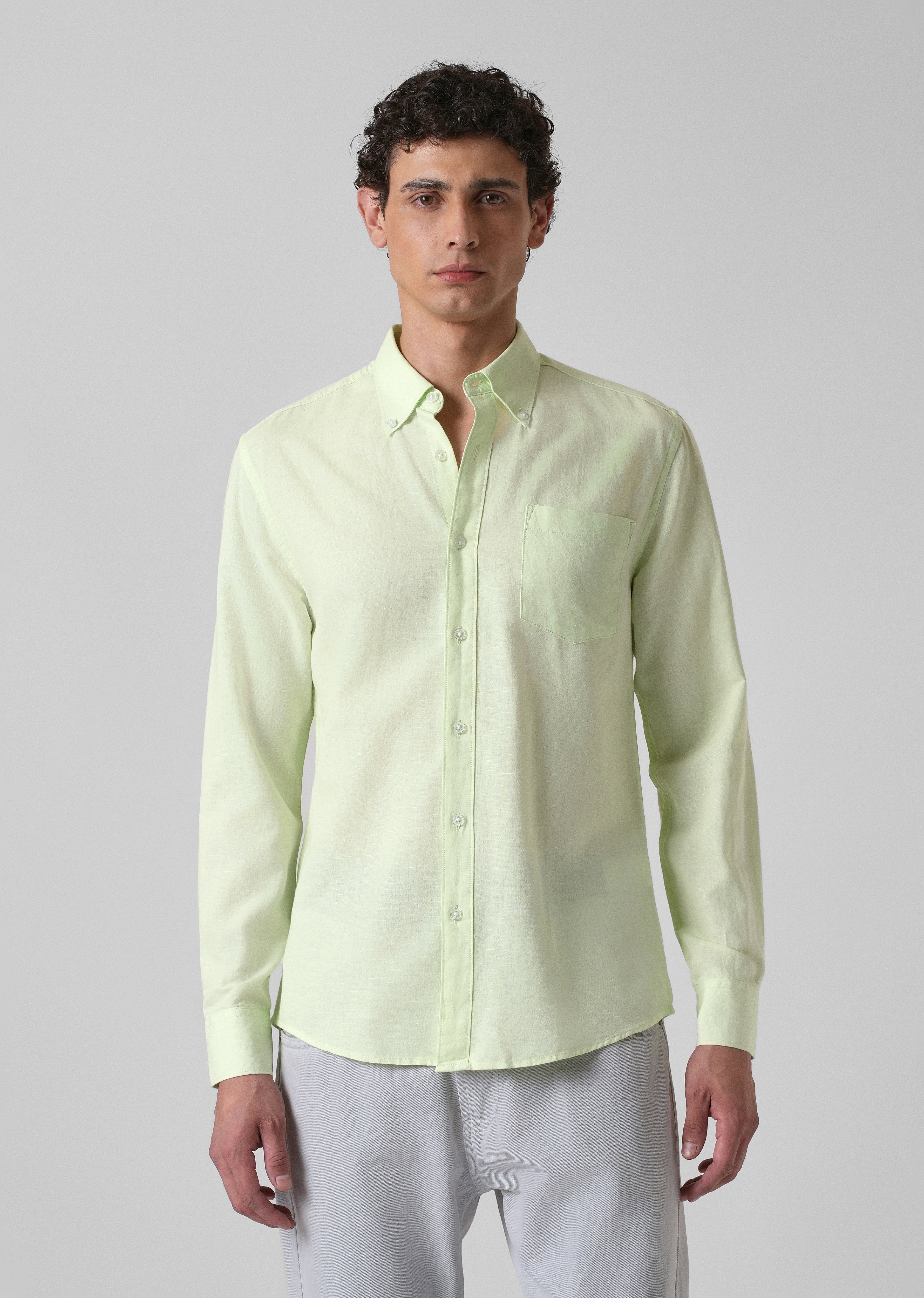 Mint Pastel Green Cotton Linen Shirt