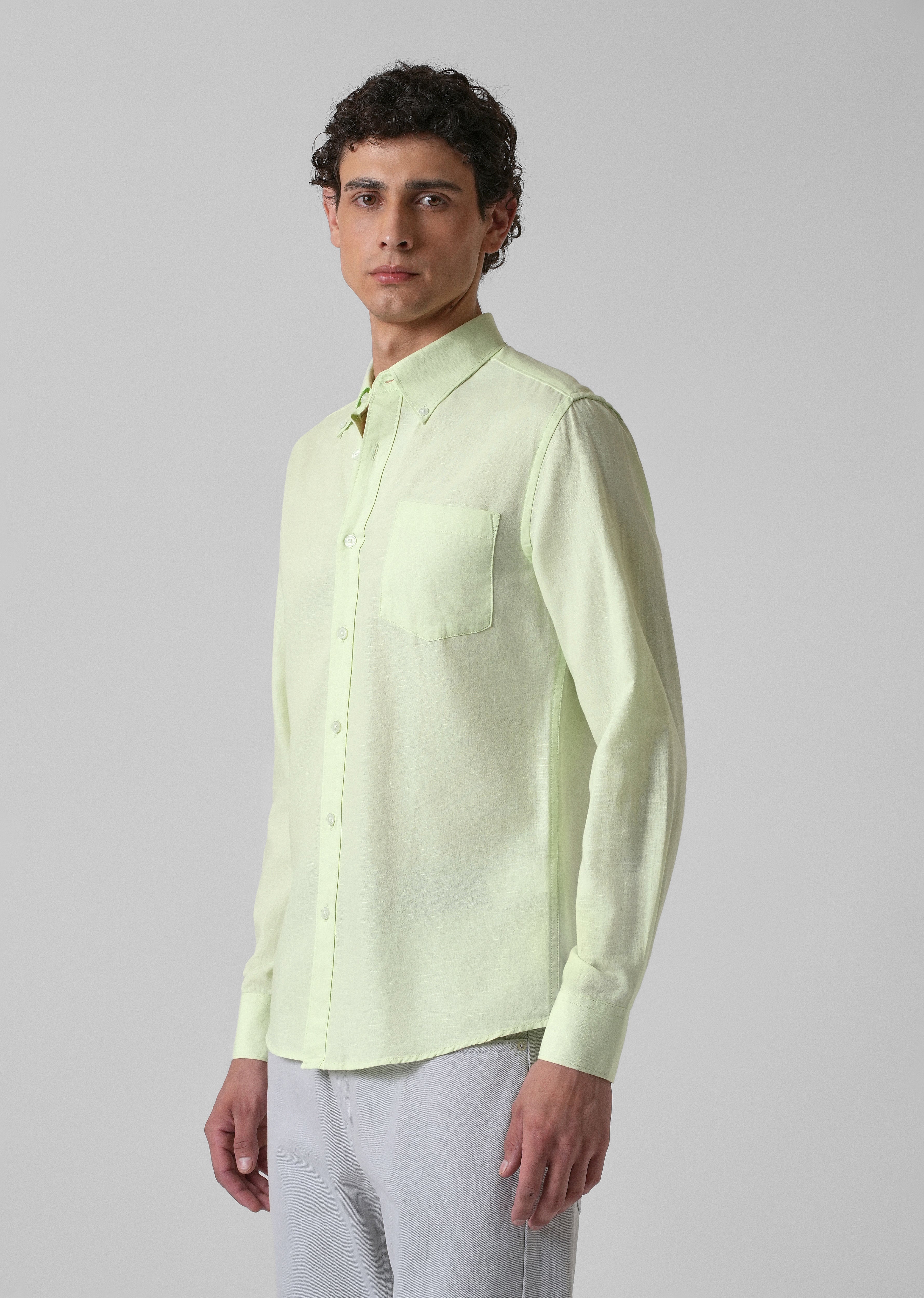 Mint Pastel Green Cotton Linen Shirt