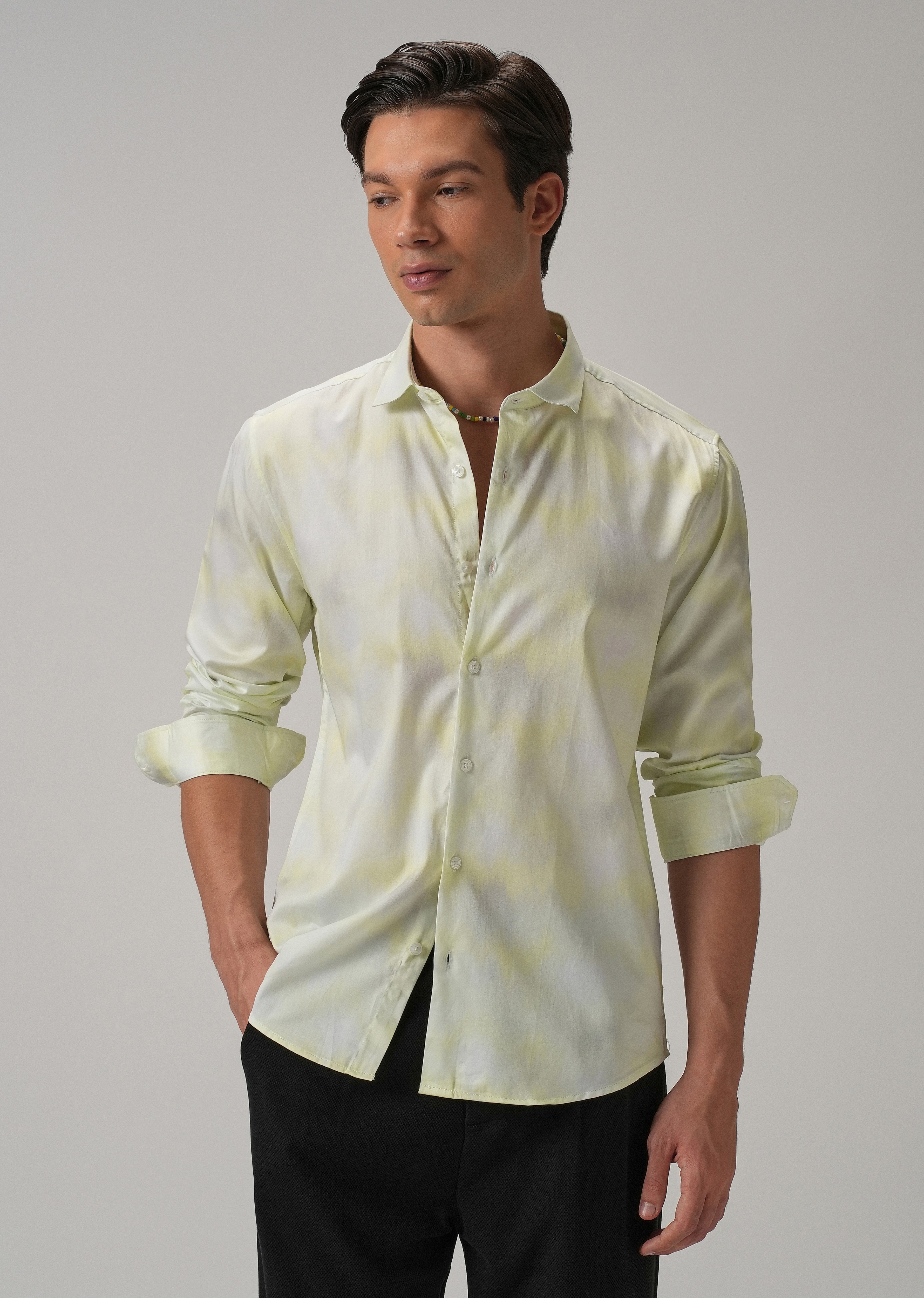 Mint Soft Hued Printed Shirt