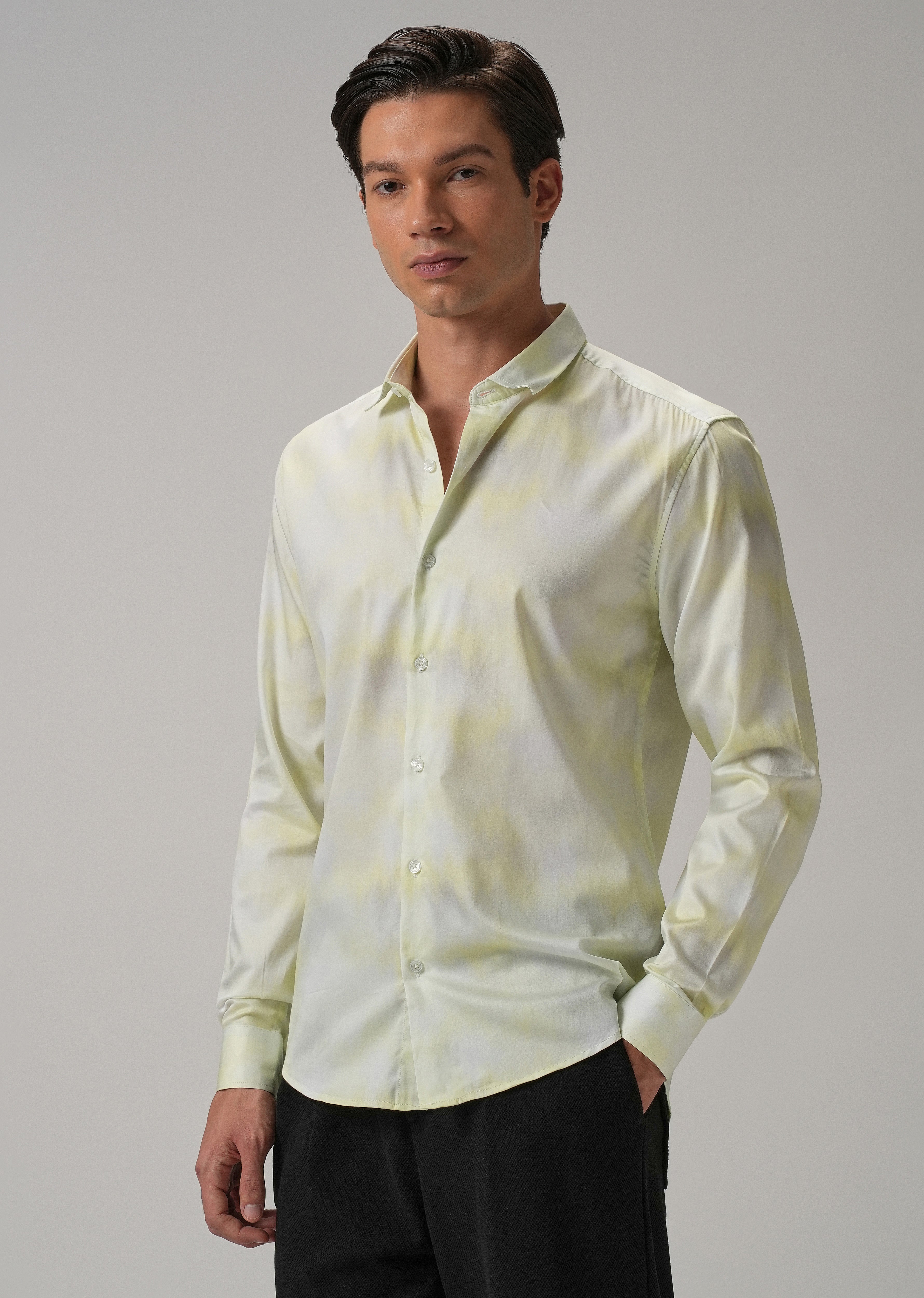 Mint Soft Hued Printed Shirt