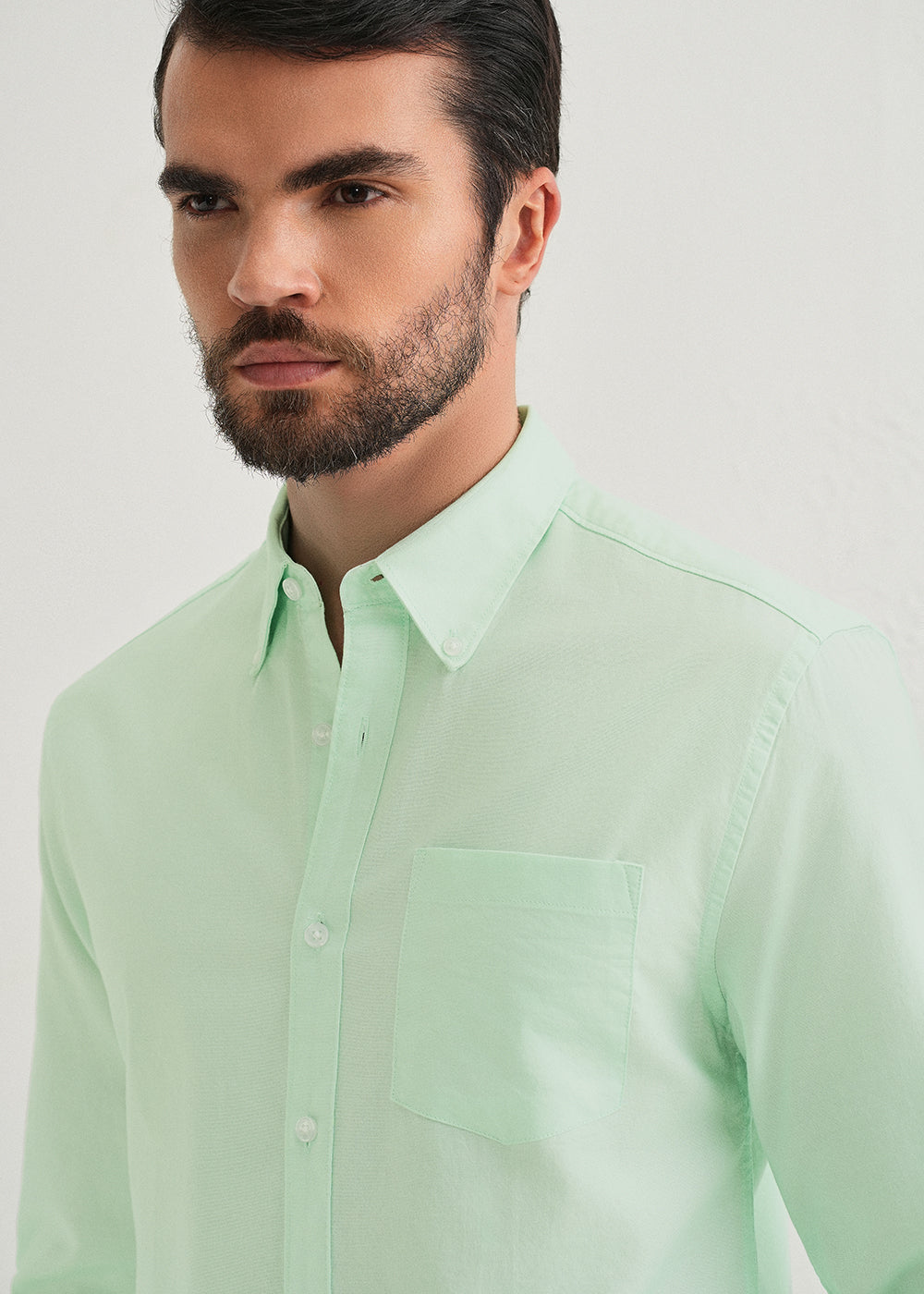 Mint Green Plain Cotton Oxford Shirt