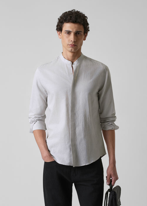 Mist Grey Cotton Linen Shirt