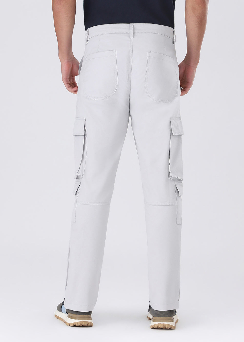 Misty Grey Zipper Cargo Pant