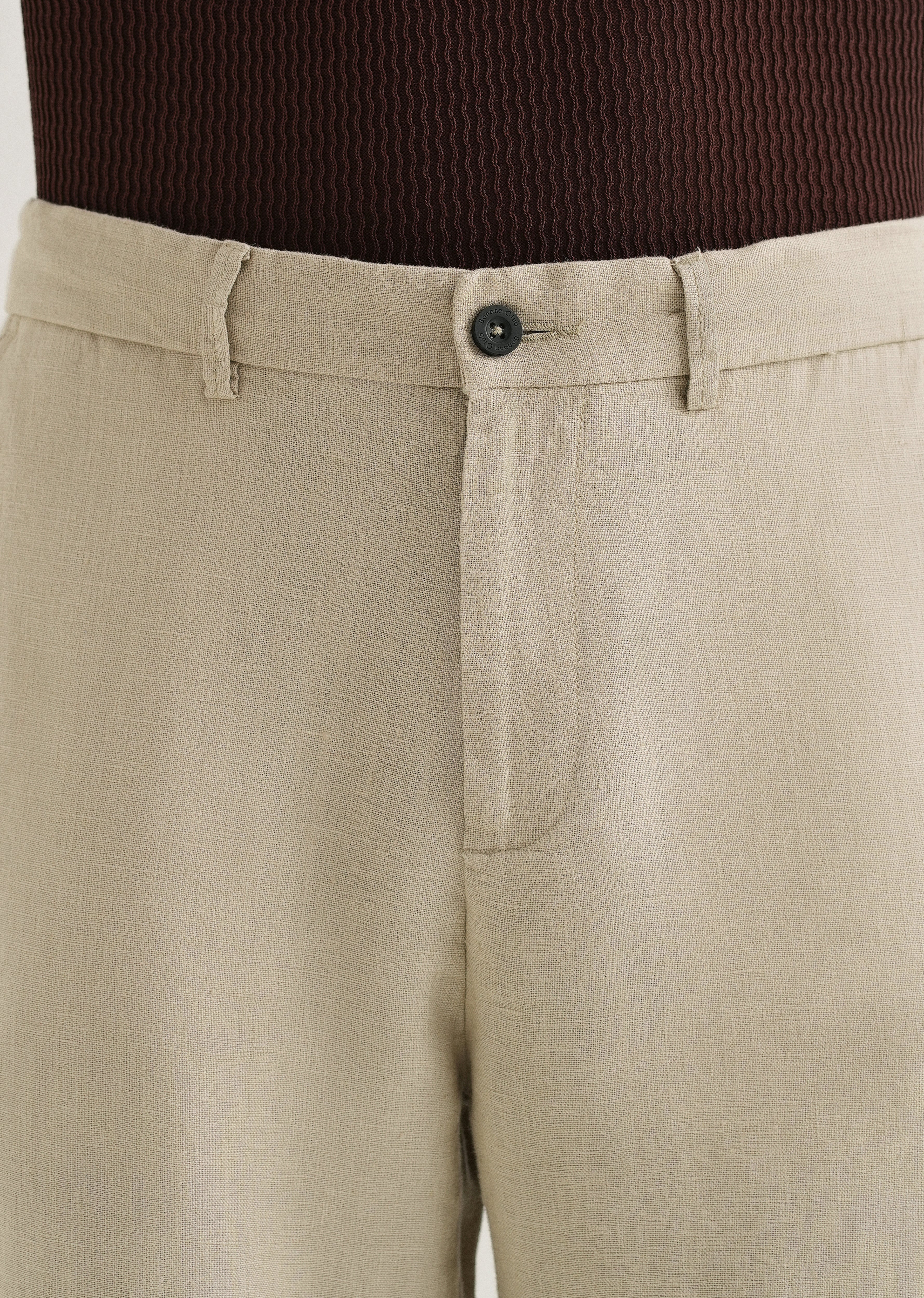 Mocha Beige Linen Pant