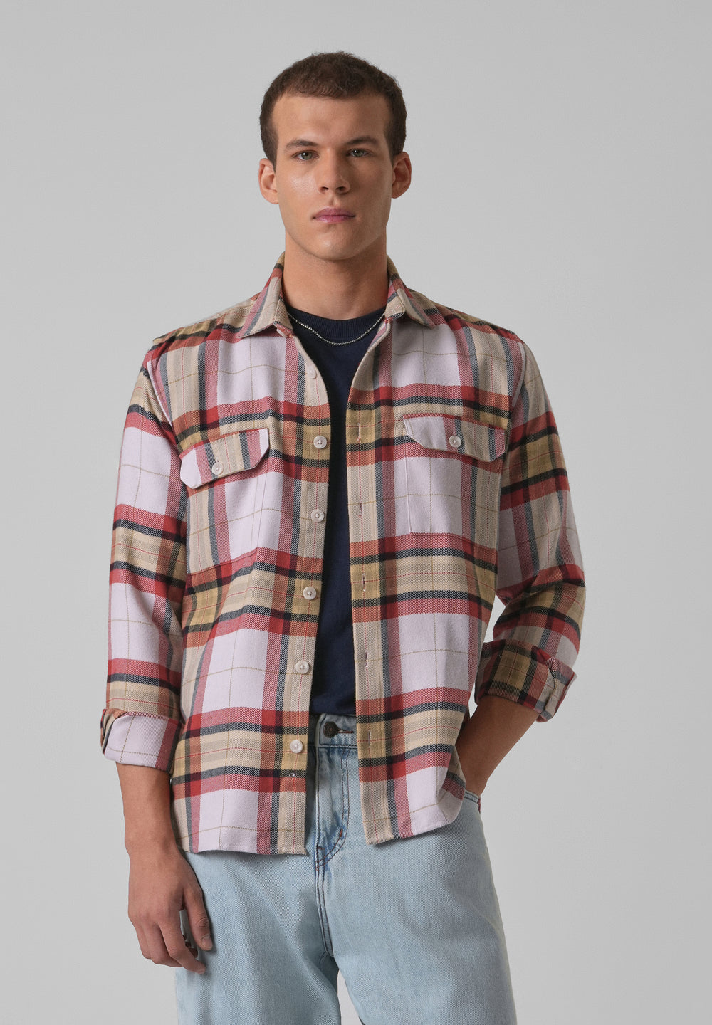 Modern Brushed Cotton Check Shirt