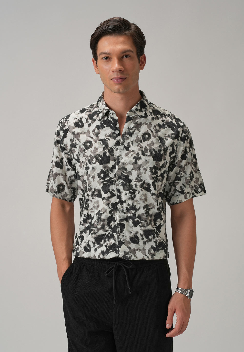 Monochrome Ethereal Half Sleeve shirt