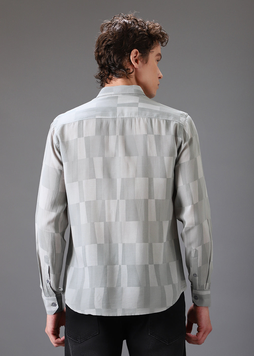 Monochrome Grey Printed Shirt