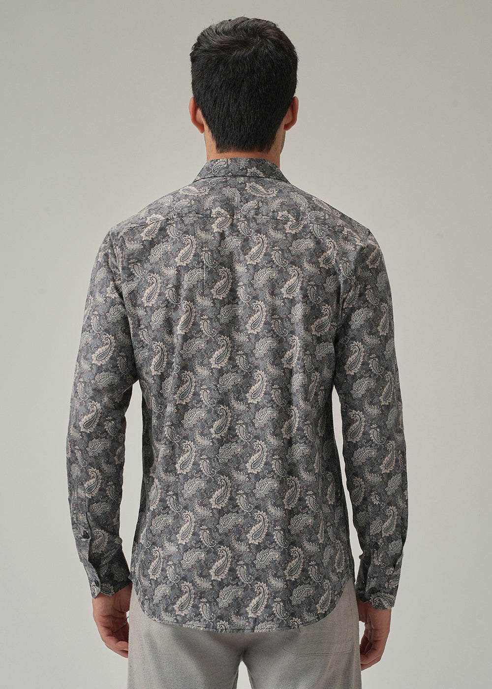Monochrome Paisley Print Shirt