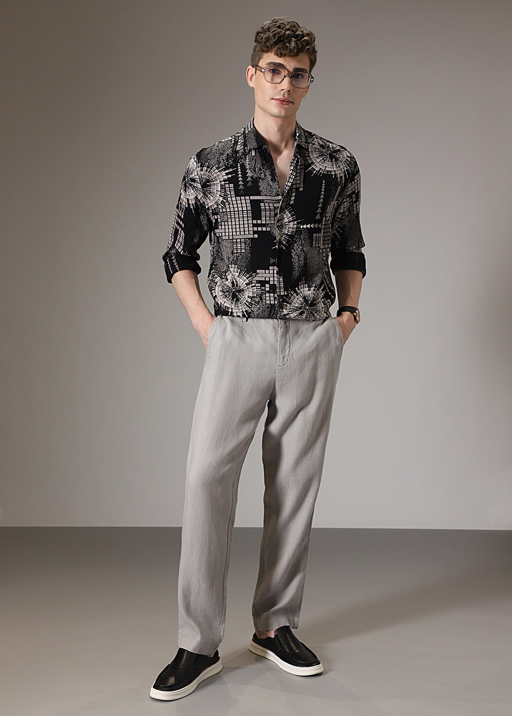 Monochrome Prism Feather Shirt