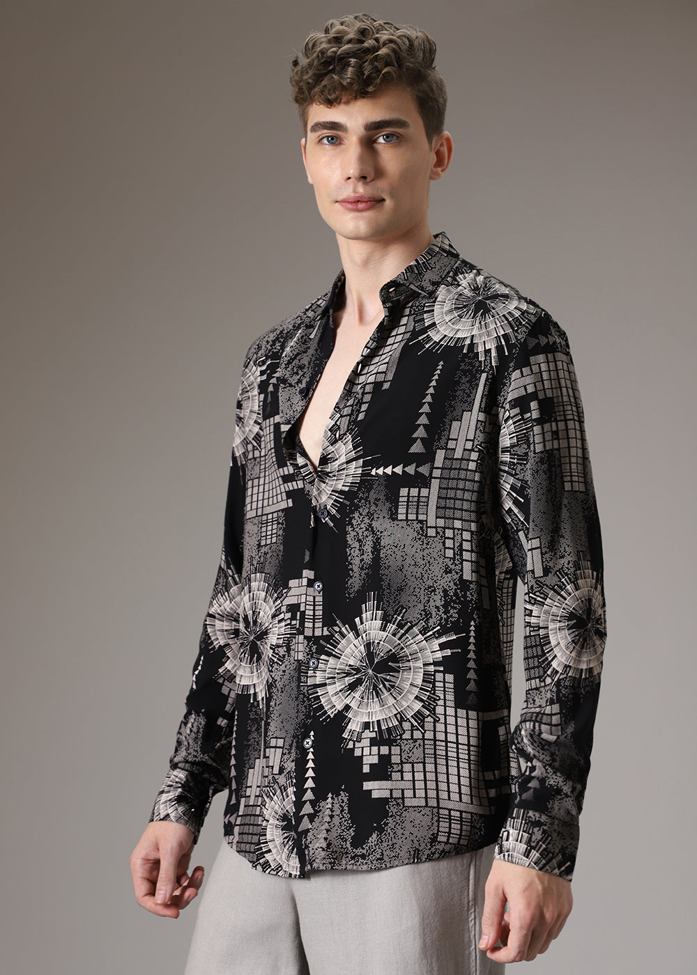 Monochrome Prism Feather Shirt