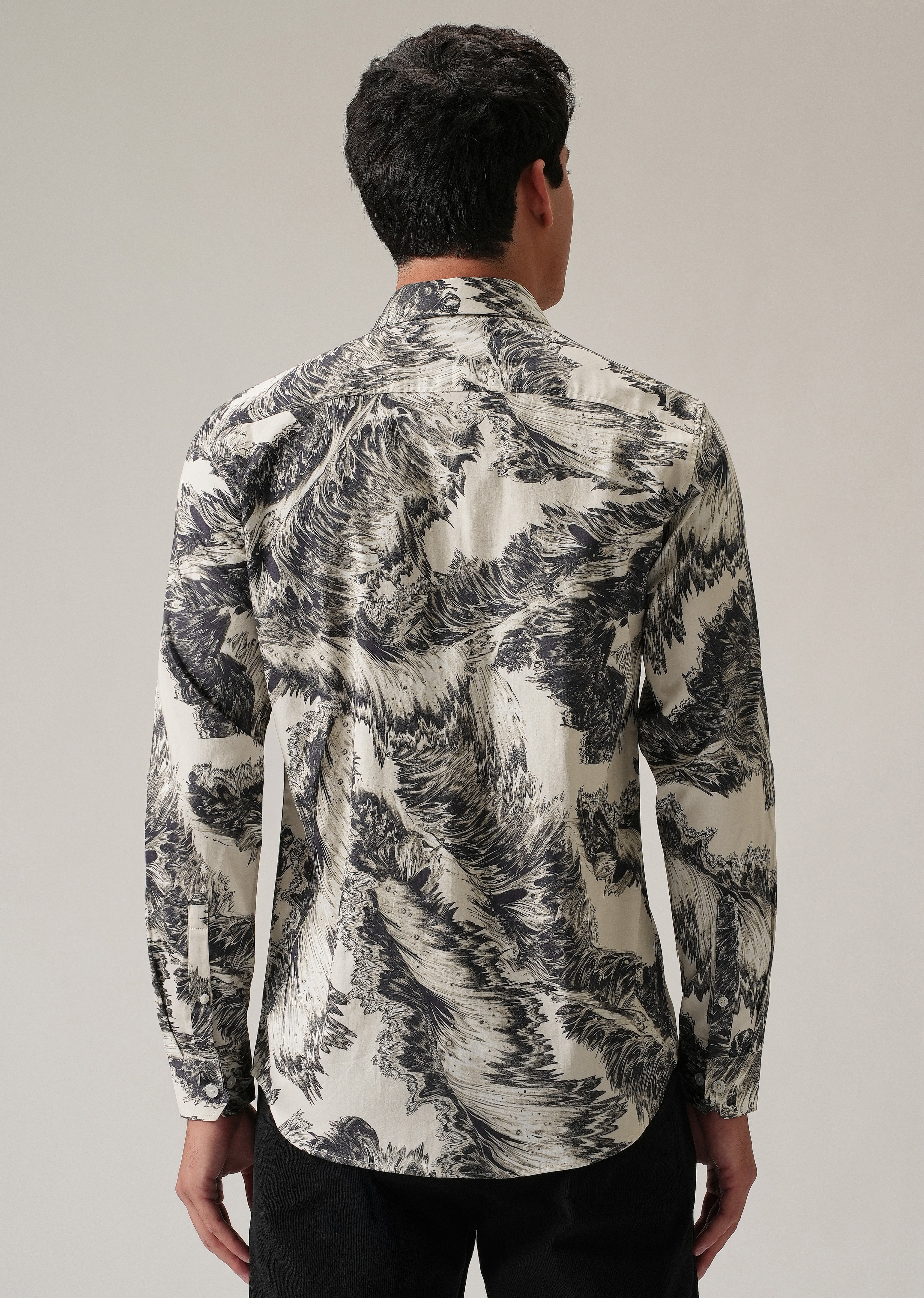 Monochrome Swirl Print Shirt