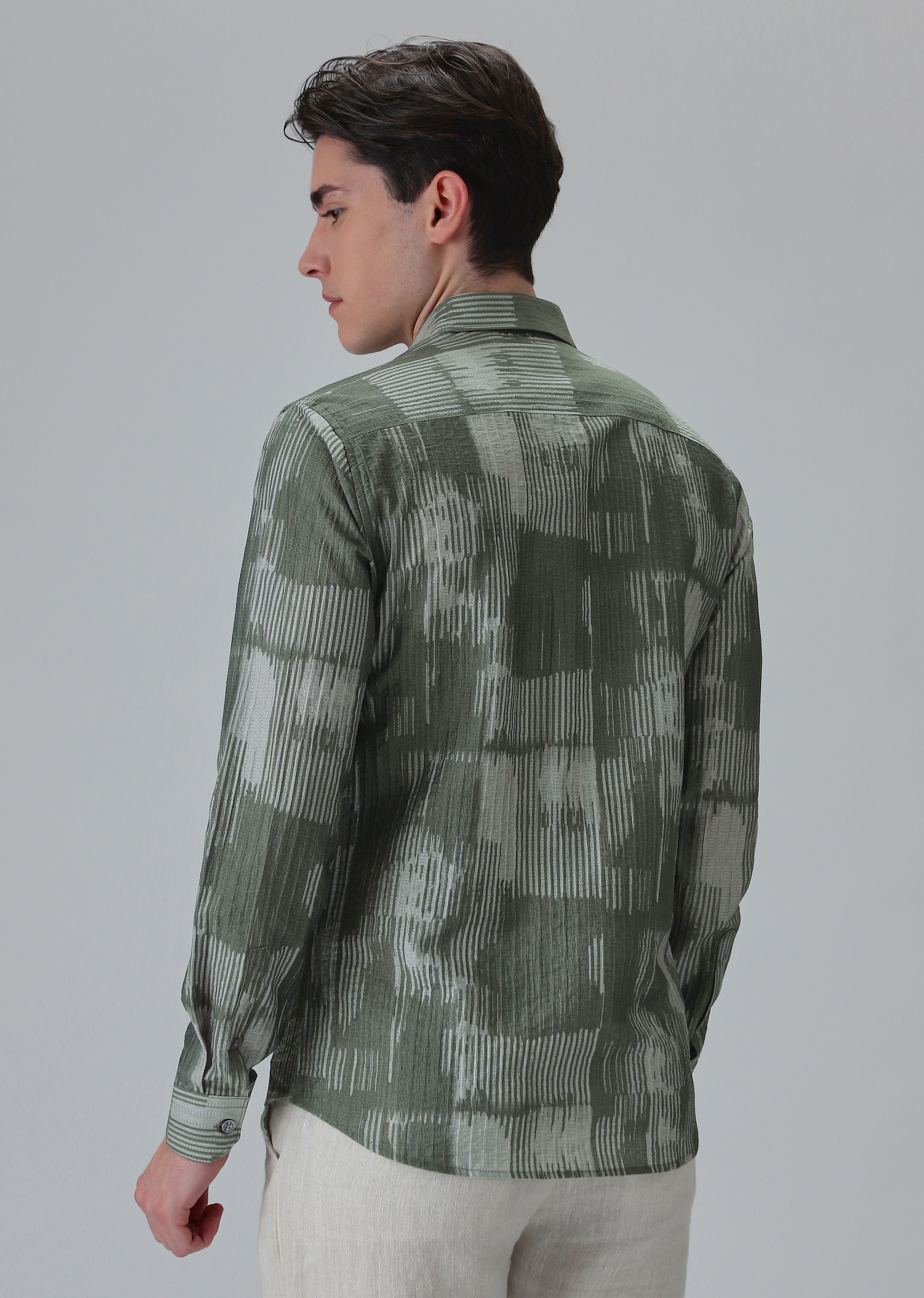 Monoline Green Printed Shirt