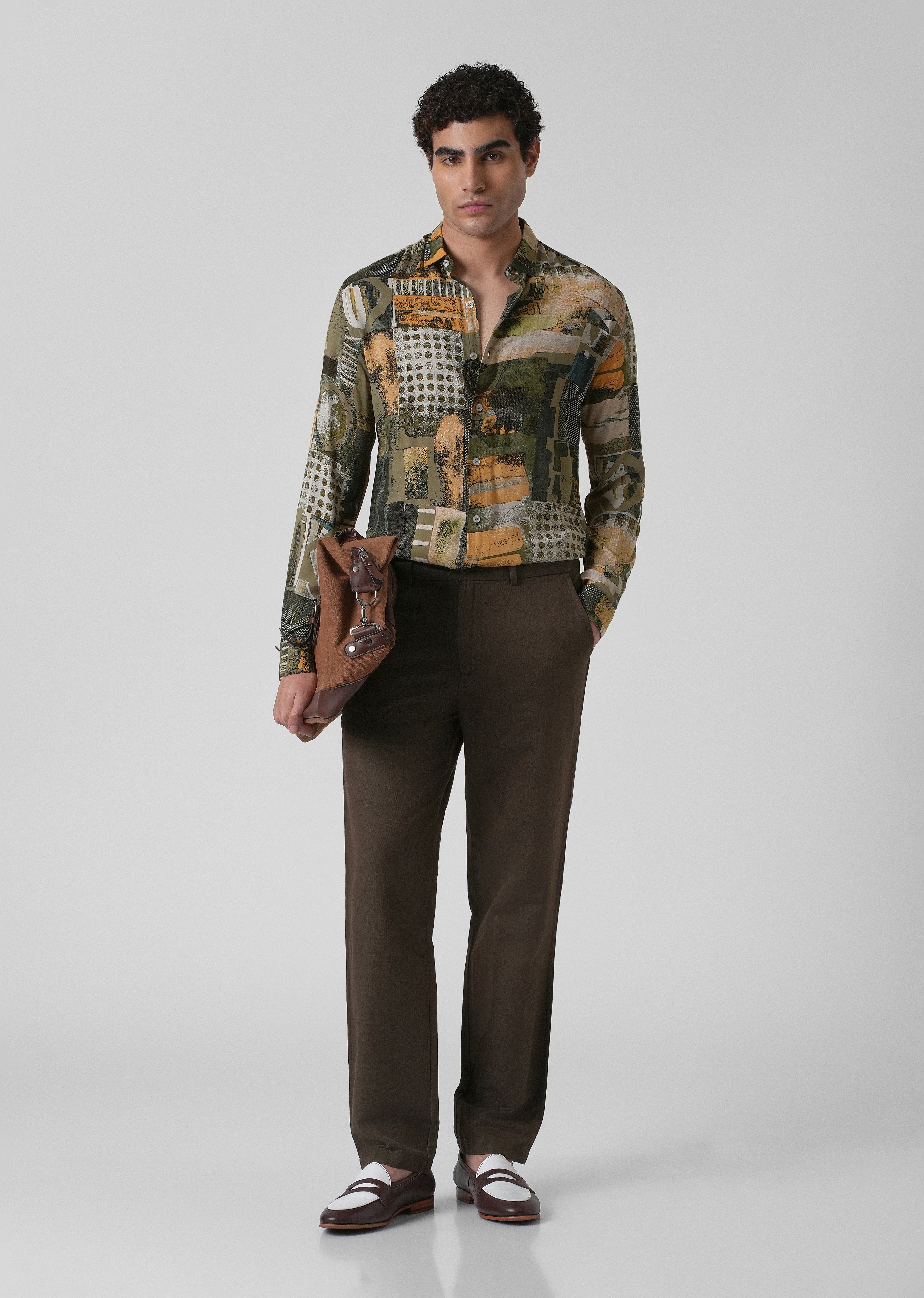 Mosaic Olive Feather shirt