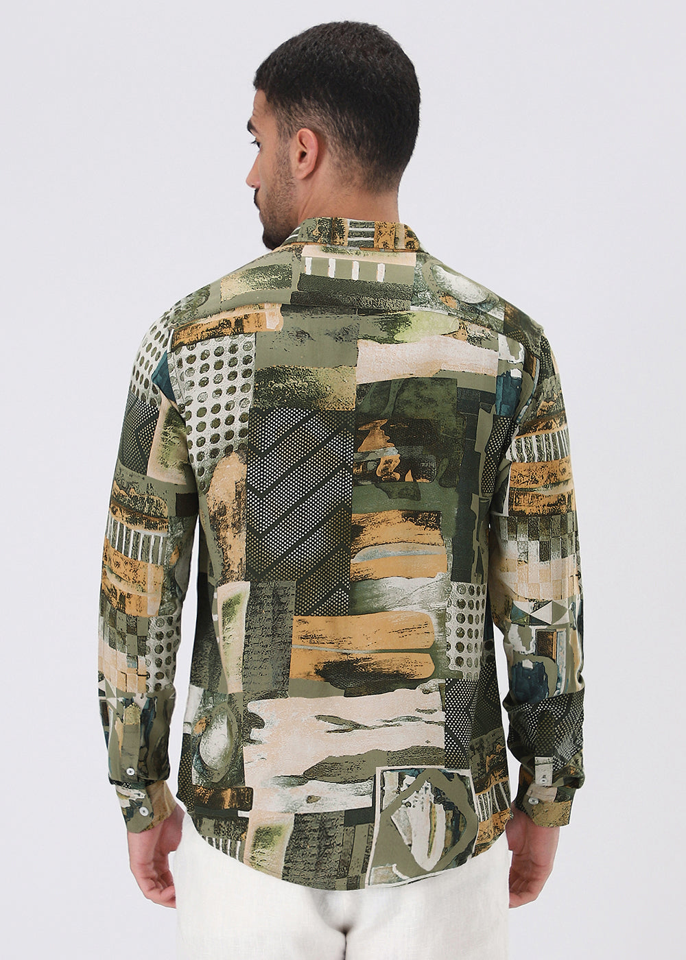 Mosaic Olive Feather shirt