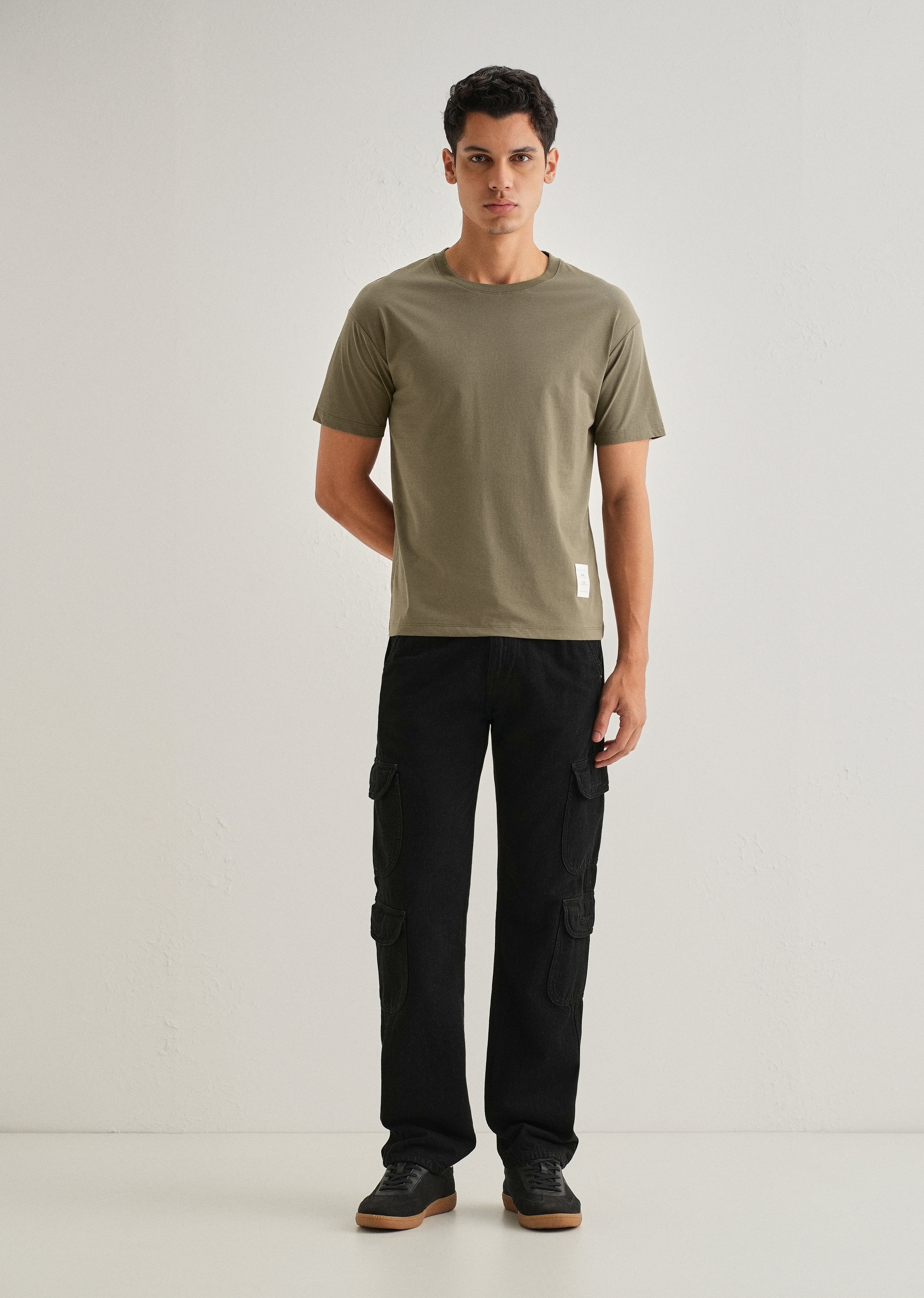Moss Green Stripe Back Yoke T-shirt