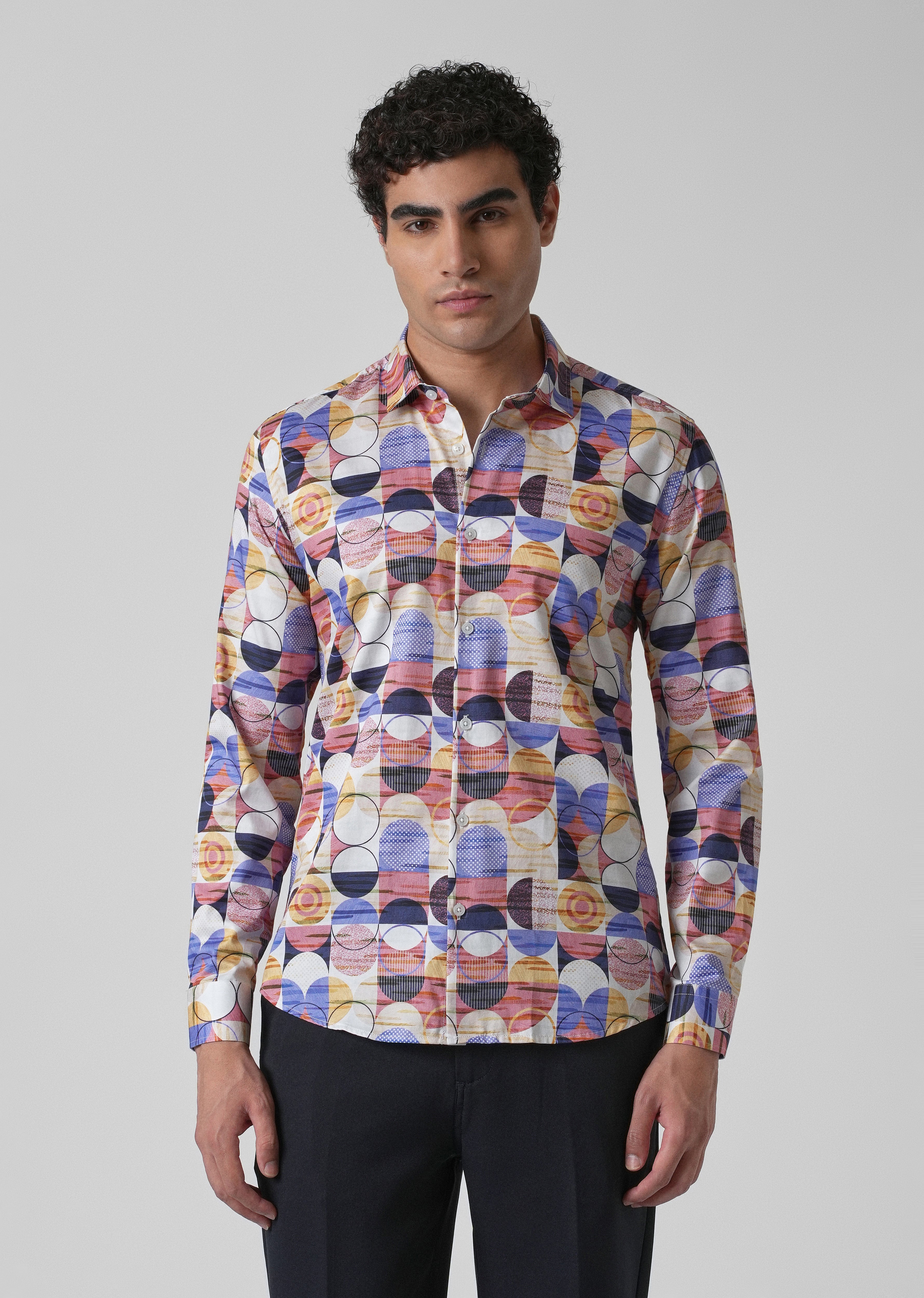 Multi Geometric Print Shirt