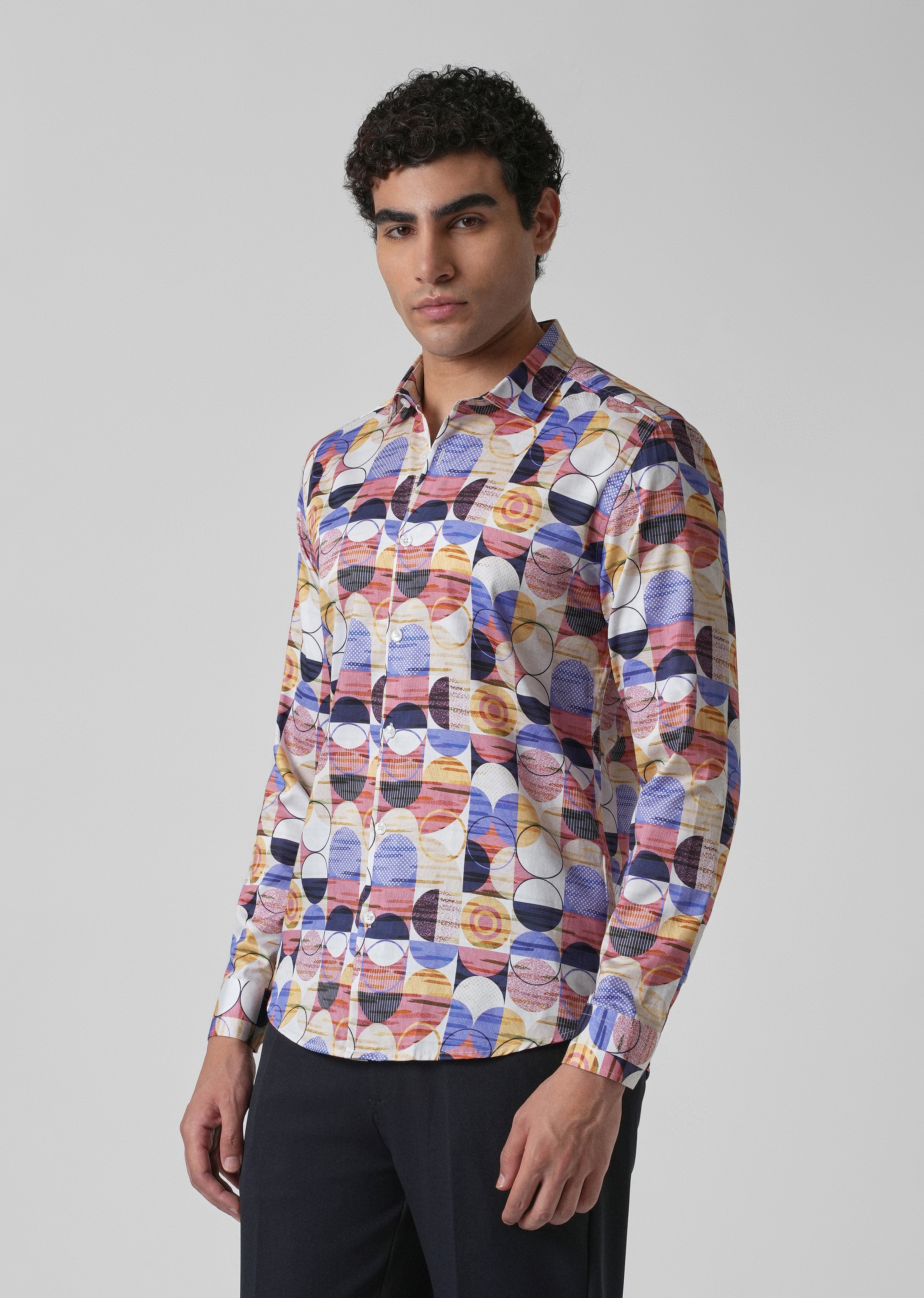 Multi Geometric Print Shirt