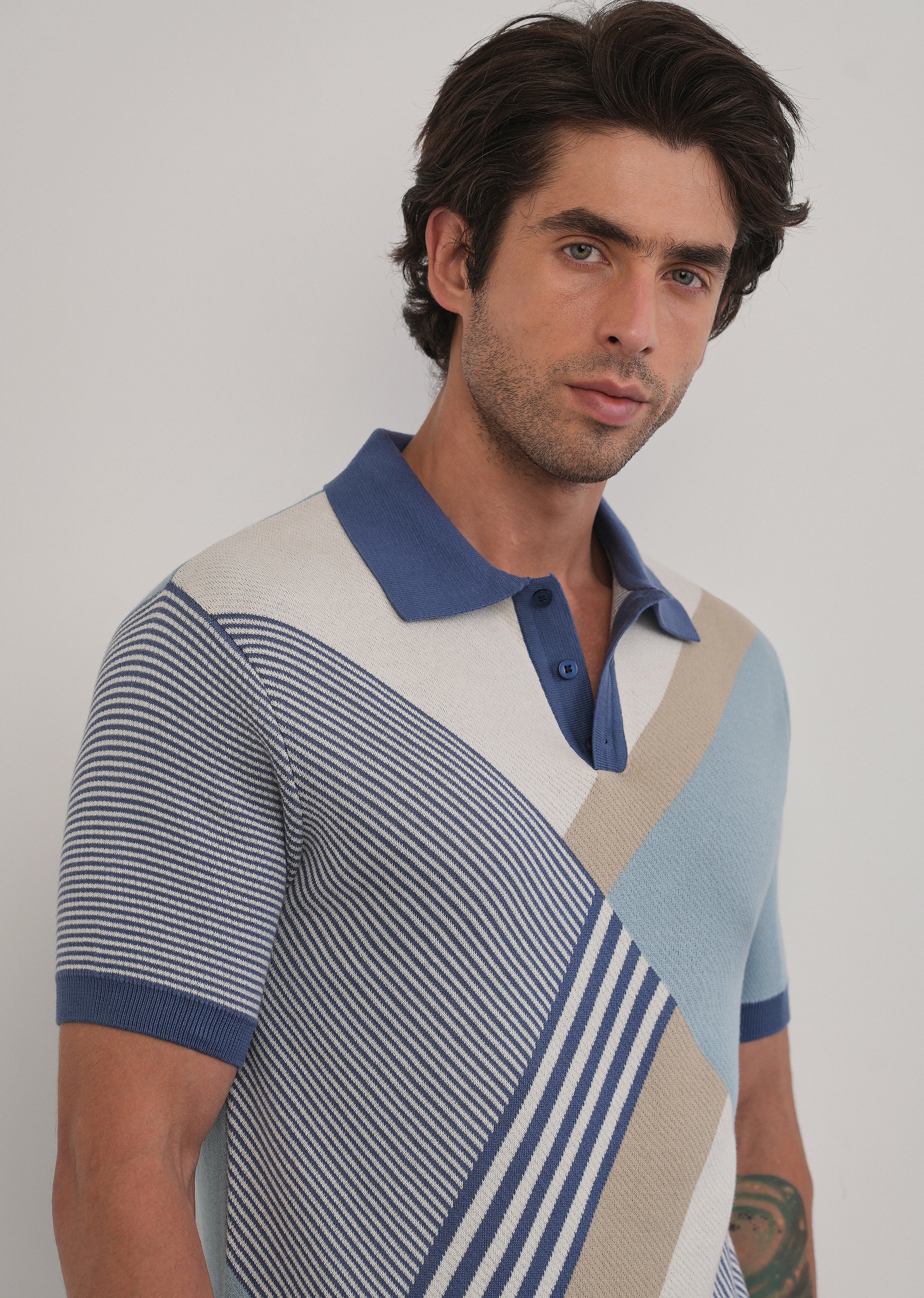 Cotton Multicolour Knitted Polo